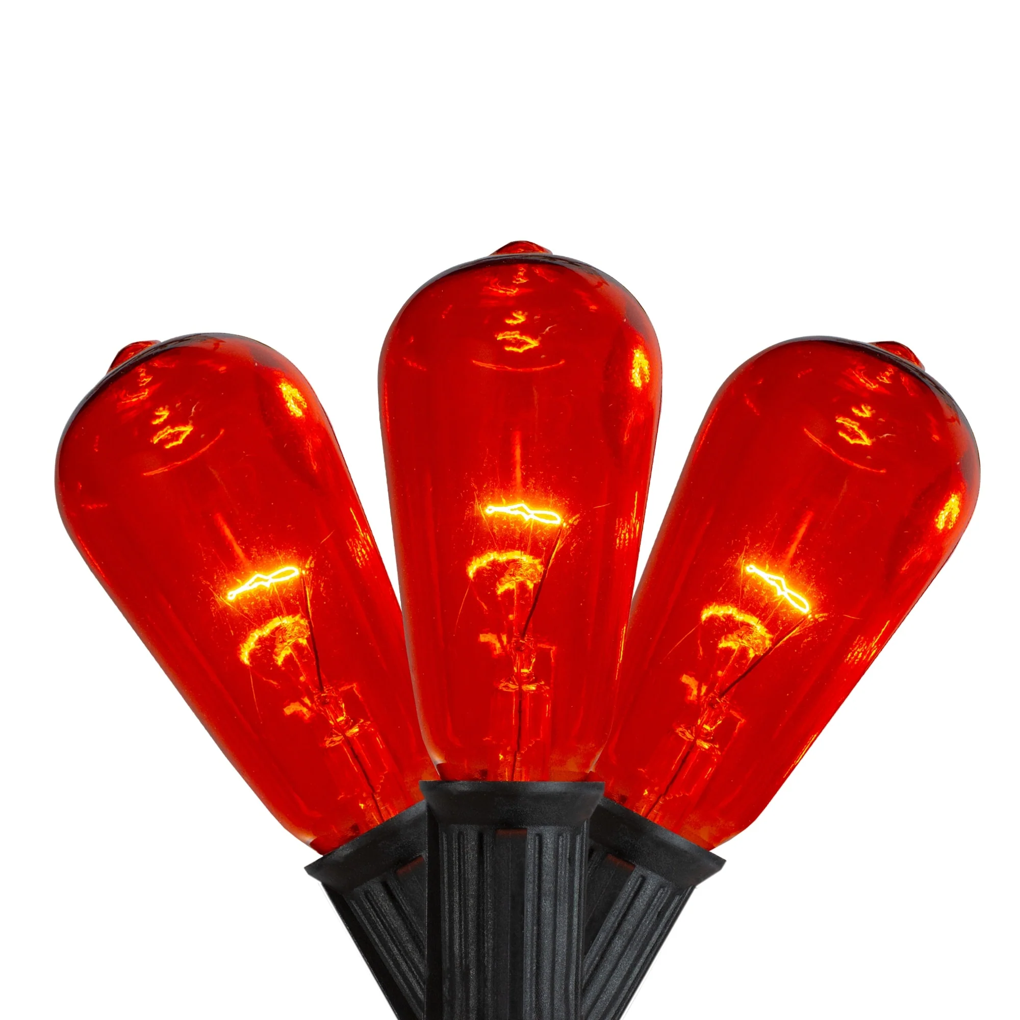 Edison E17 Christmas Light Set - Orange - 9' Black Wire - 10ct