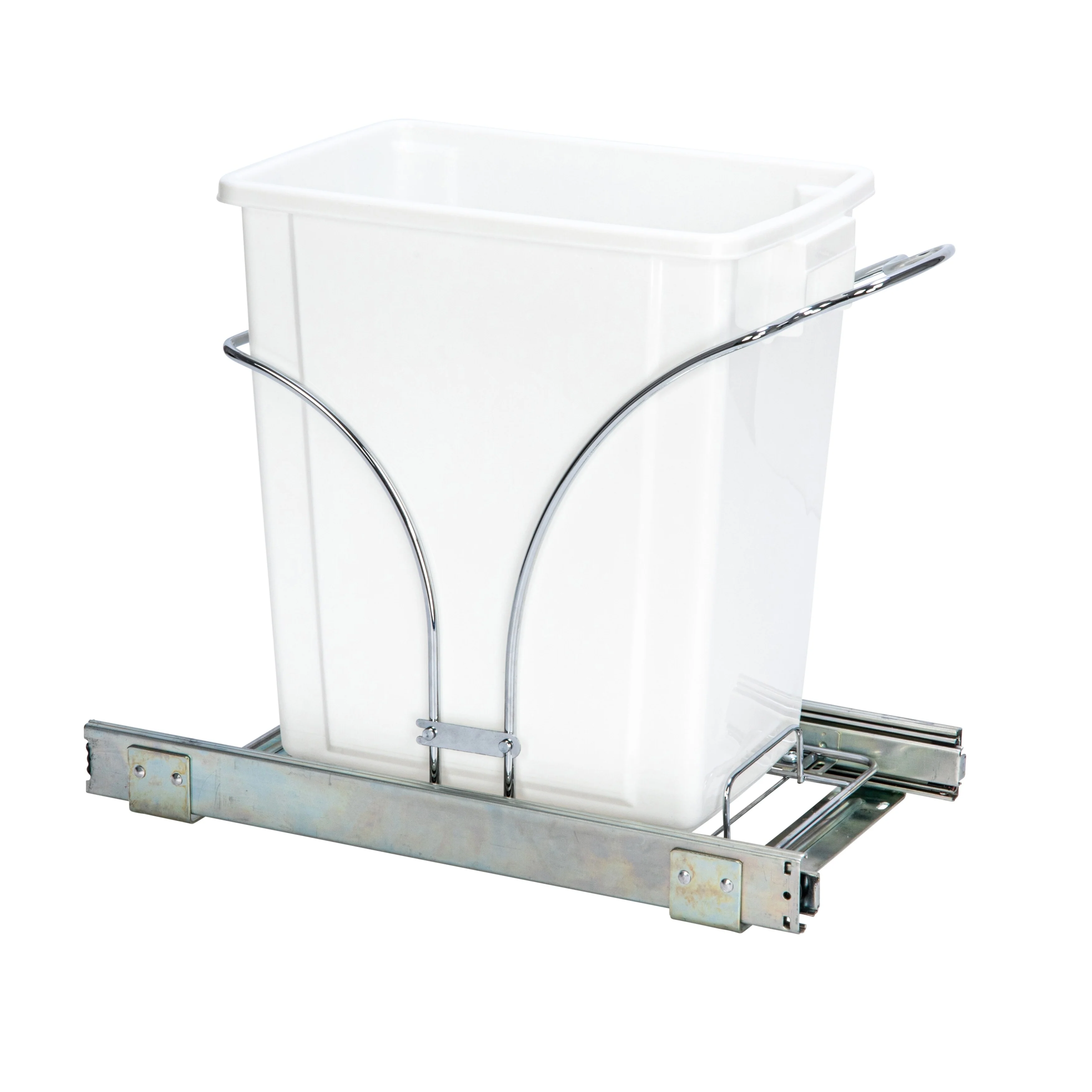 Household Essentials Pull Out Trash Can with Under-Cabinet Caddy