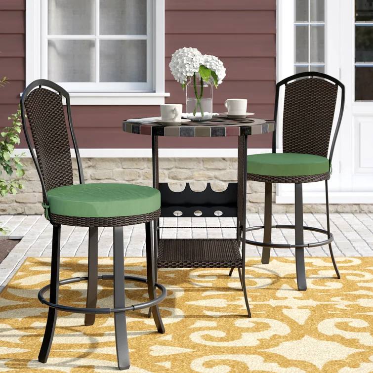 Stoneham 2 - Person Round Outdoor Dining Set with Cushions