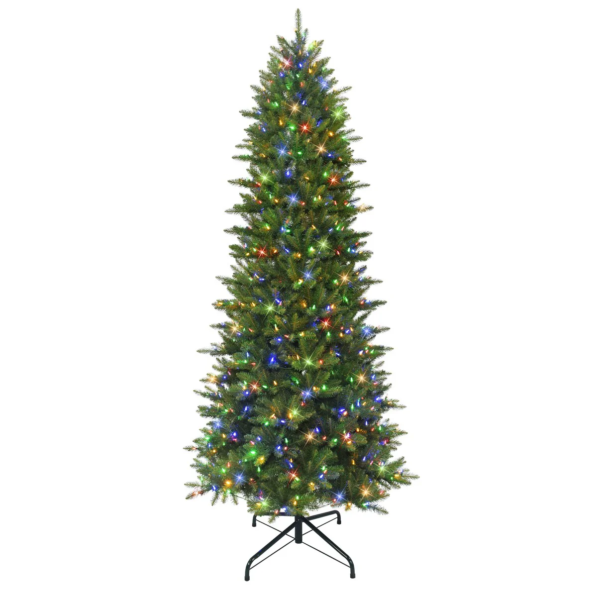 Puleo International 9 ft. Pre-lit Slim Fraser Fir Tree Dual Color LED Lights