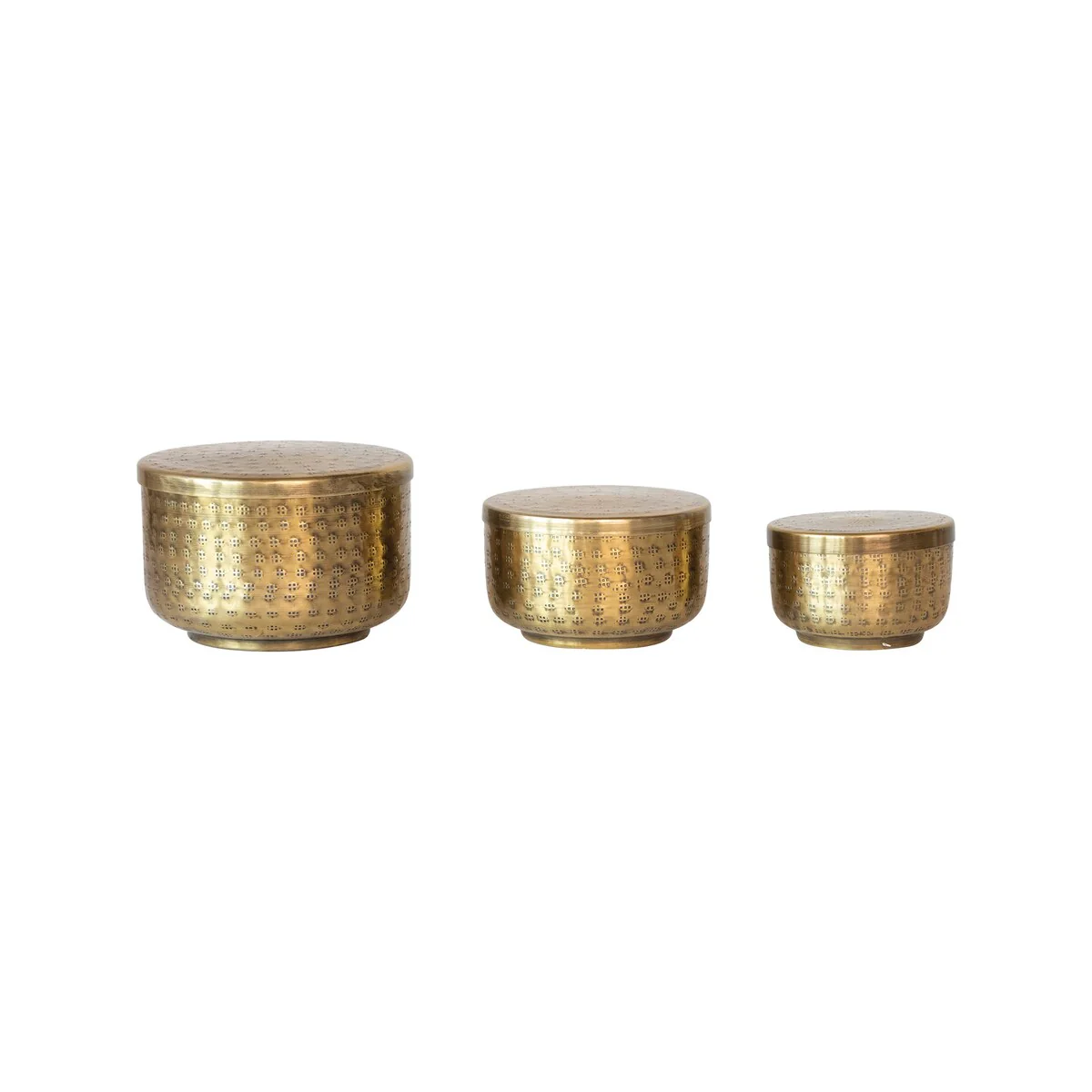 Hammered Debossed Aluminum Containers, Set of 3 - 6.0