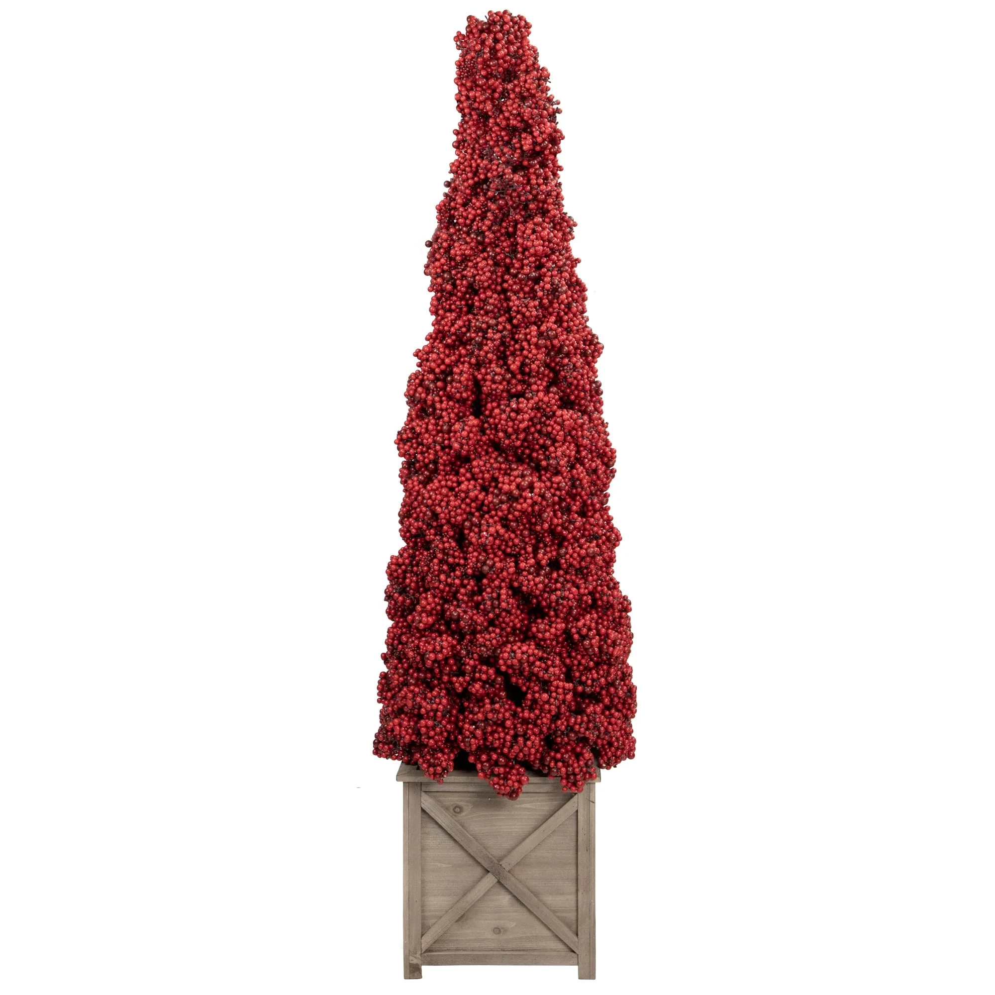 Artificial Berry Cone Potted Christmas Topiary - 50