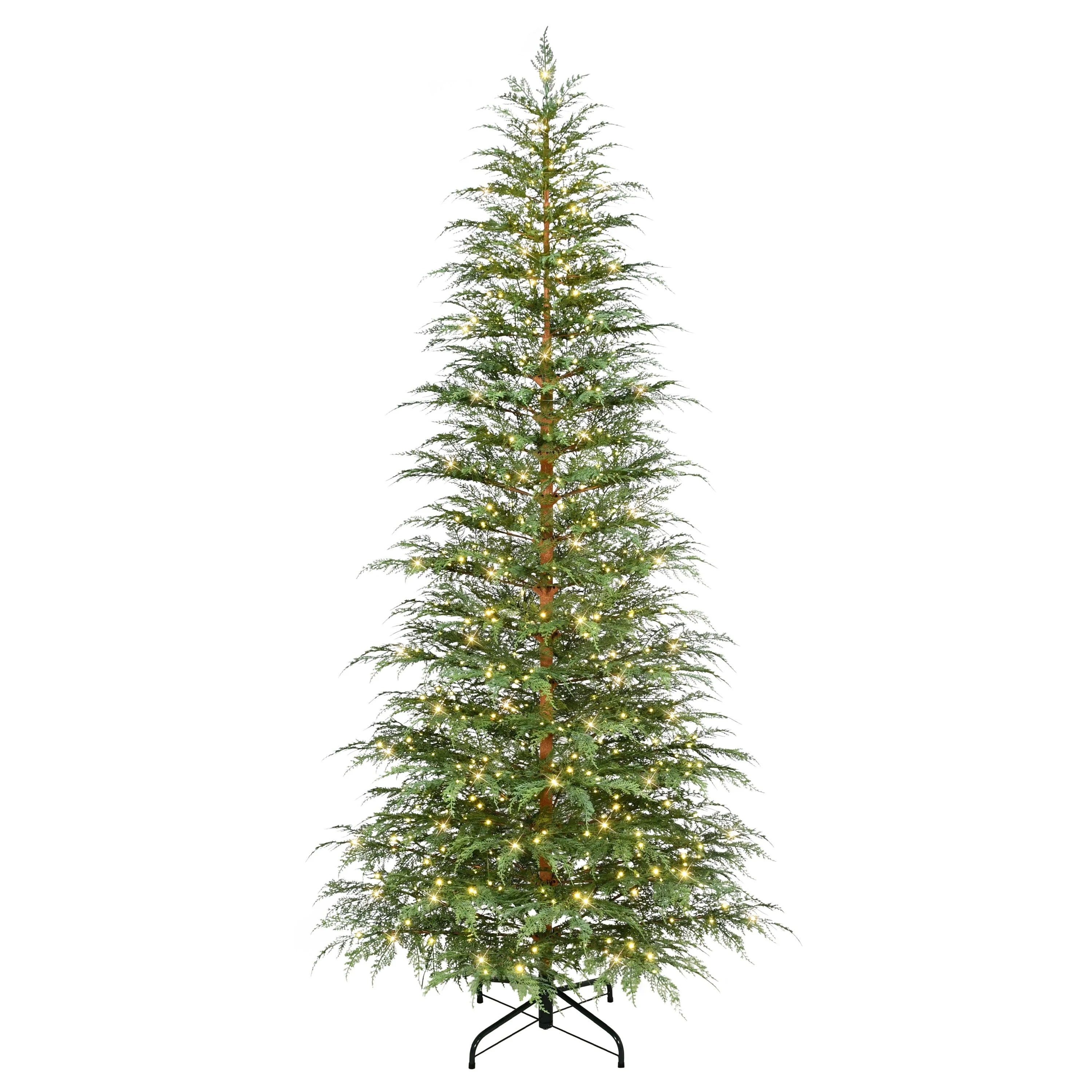 Puleo International 9' Pre-Lit Artificia Cypress Christmas PE Tree with LED Rice Lights