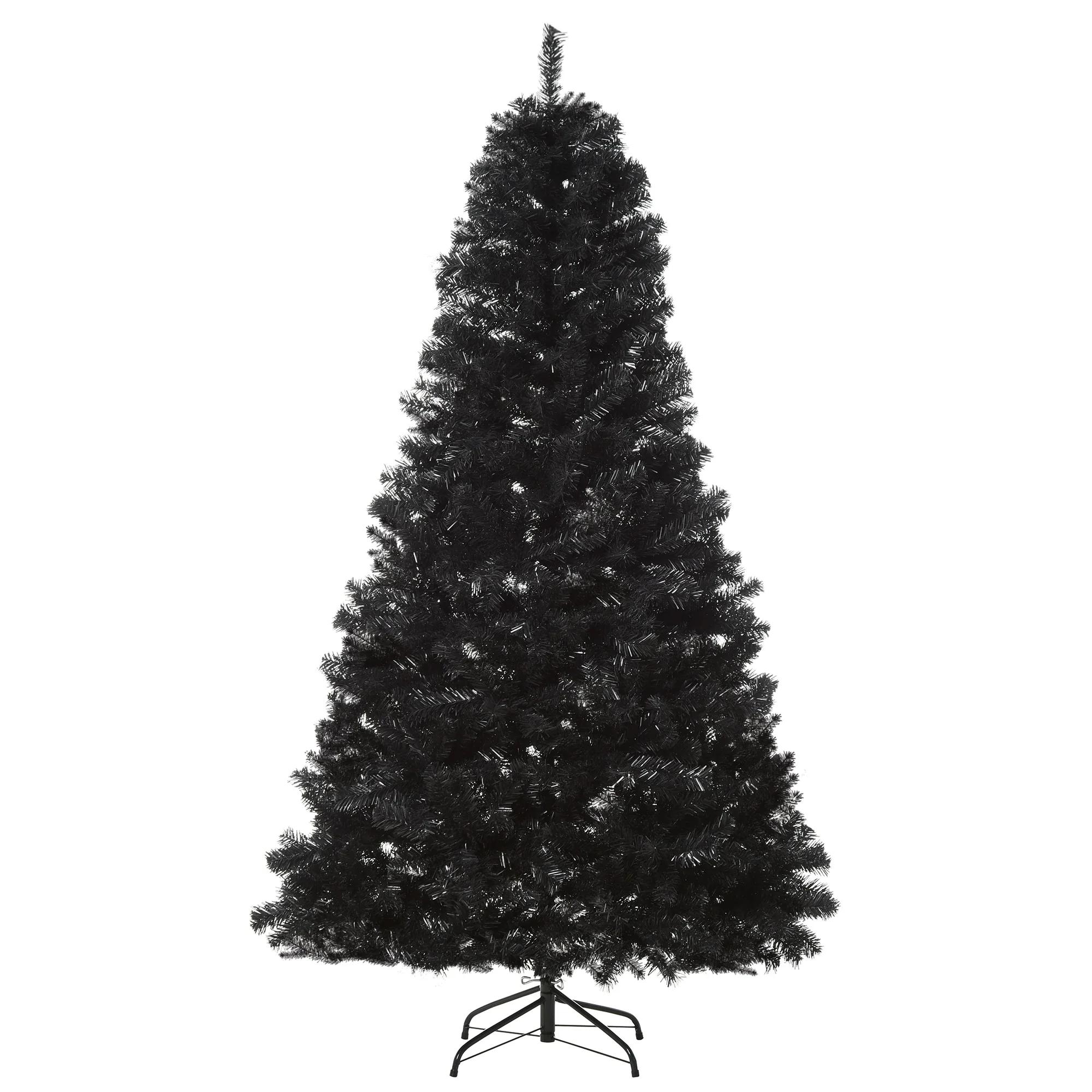 7ft Black Douglas Fir Artificial Christmas Tree by HOMCOM with 1346 Branch Tips & Sturdy Stand