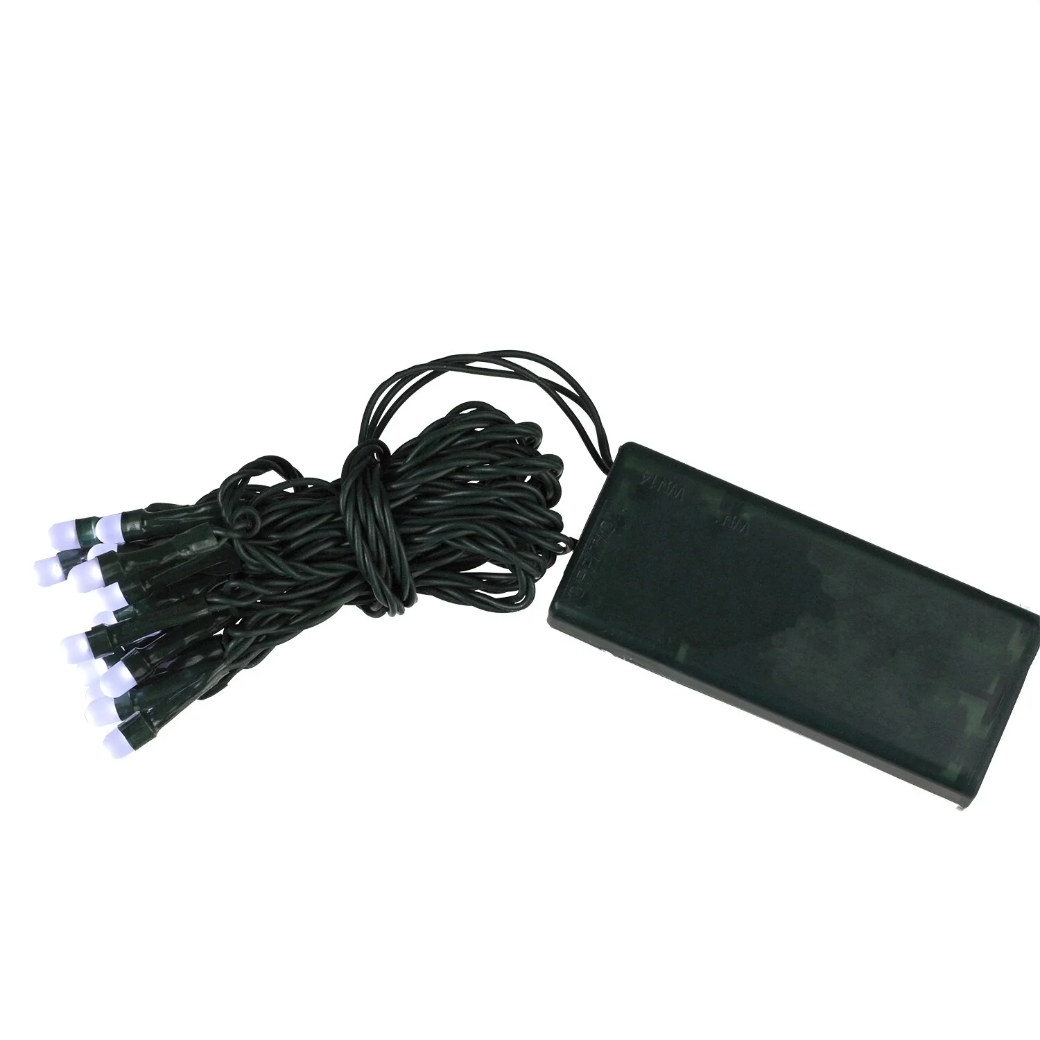 15ct Battery LED Cool White Micro Rice String Lights - Green Wire