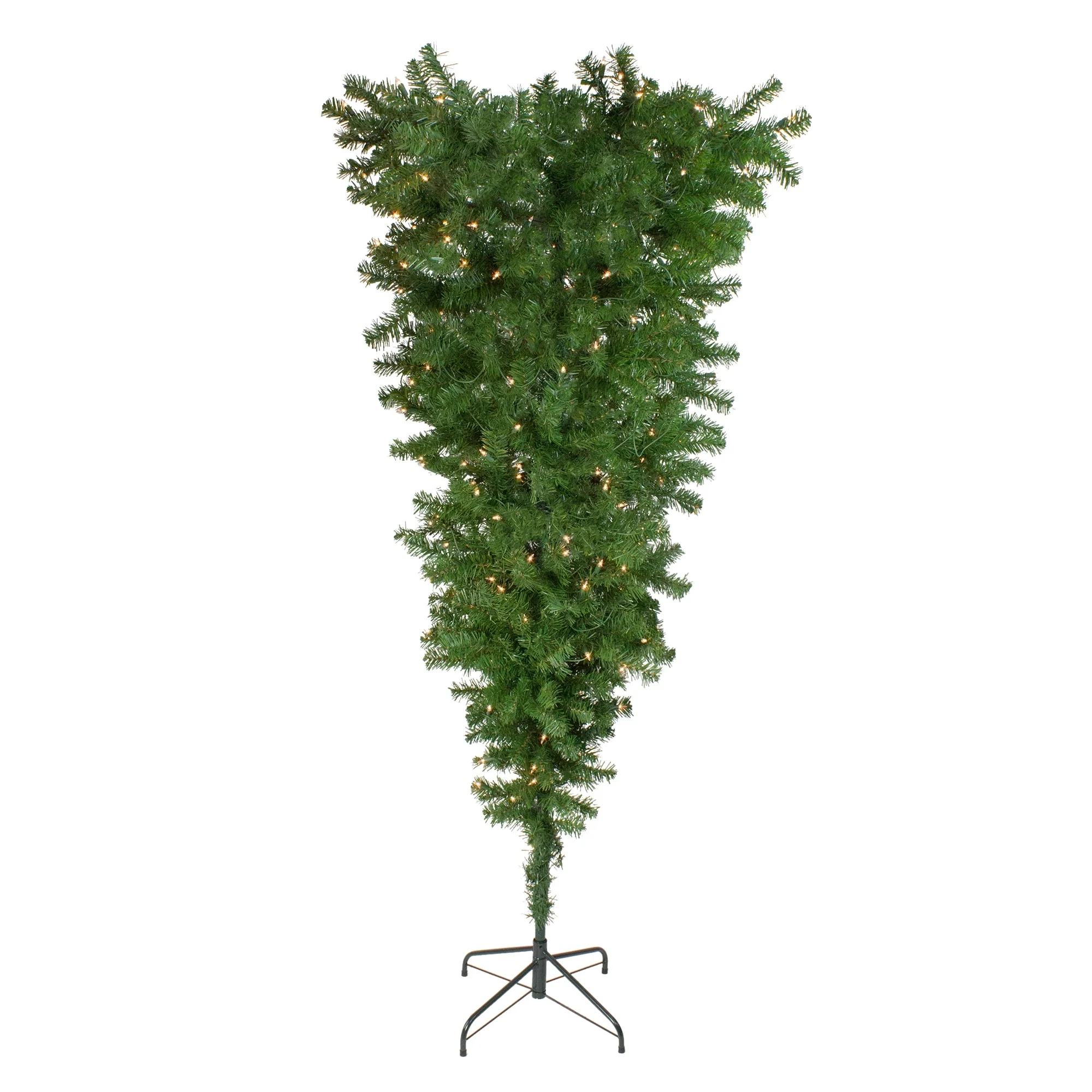5.5' Medium Spruce Upside Down Artificial Christmas Tree Clear Lights - 5.5 Foot