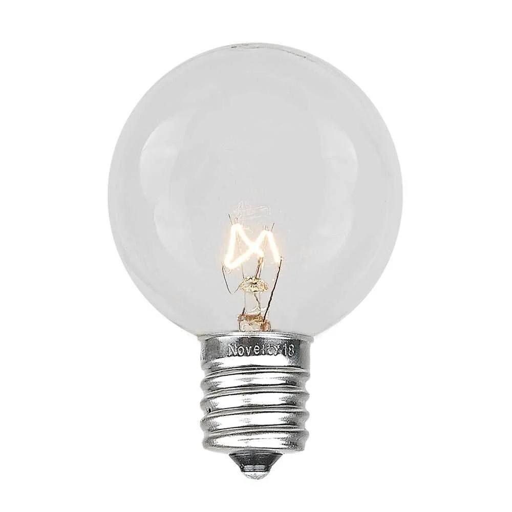 G50 Outdoor Globe Patio String Lights - Set of E12 Clear Bulbs