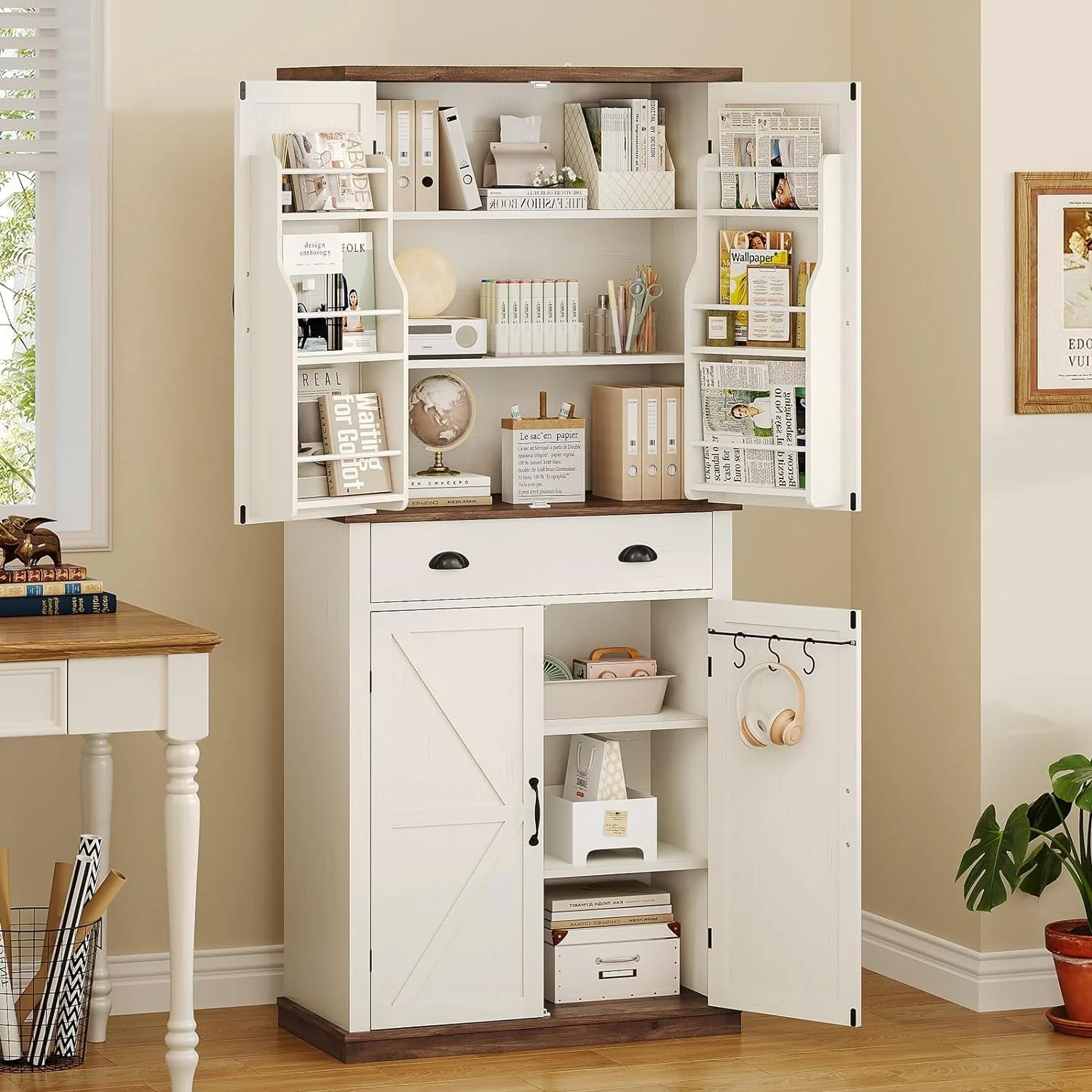 Farmhouse Kitchen Storage Cabinet Pantry Cabinet Home Bar