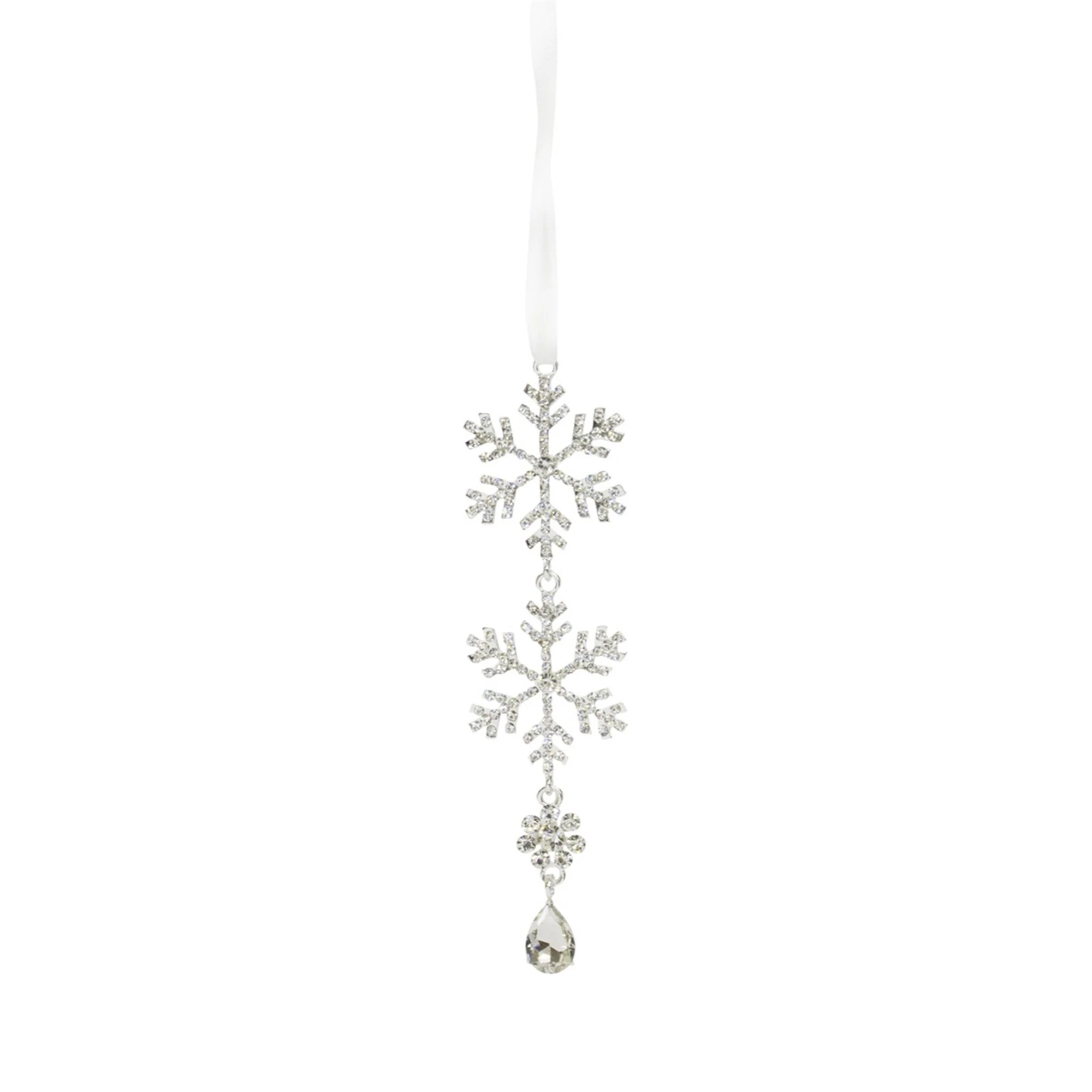 Club 12 Silver Colored Snowflake Designed Jewelry Tiered Ornaments 8