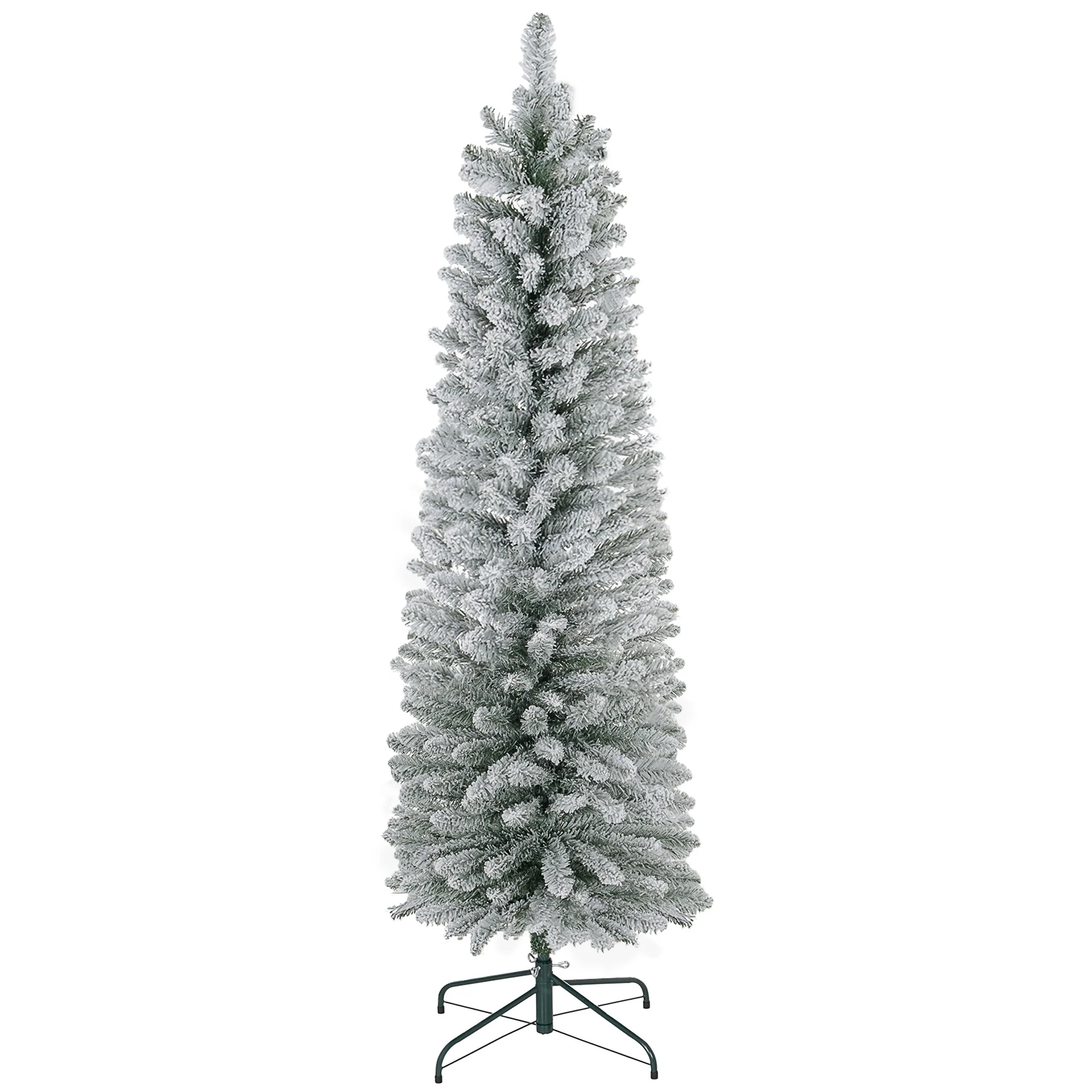 5' Artificial Pencil Tree with 263 Snow Tips - Space-Saving Holiday Decor for Your Home