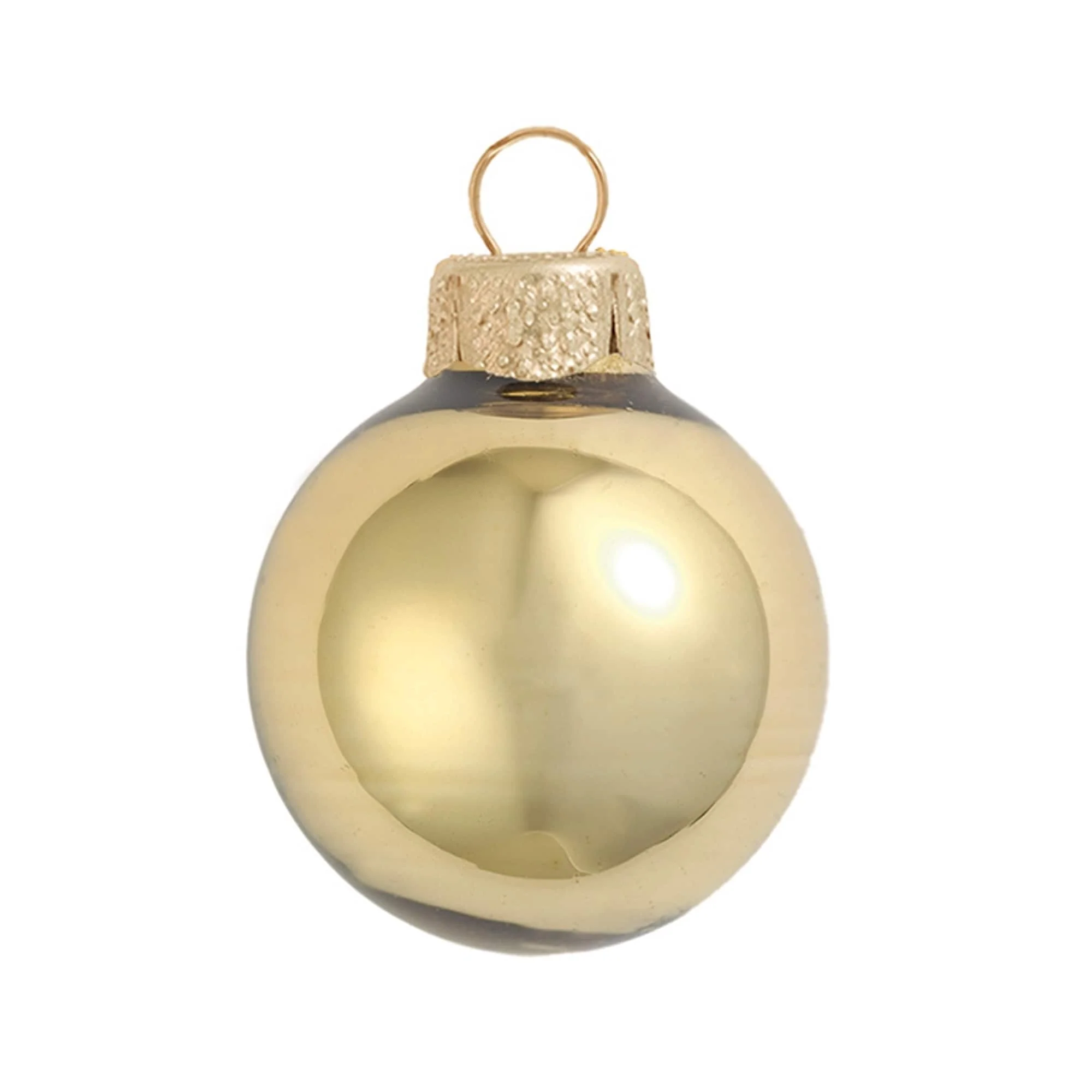 40ct Antique Gold Shiny Glass Ball Christmas Ornaments 1.25