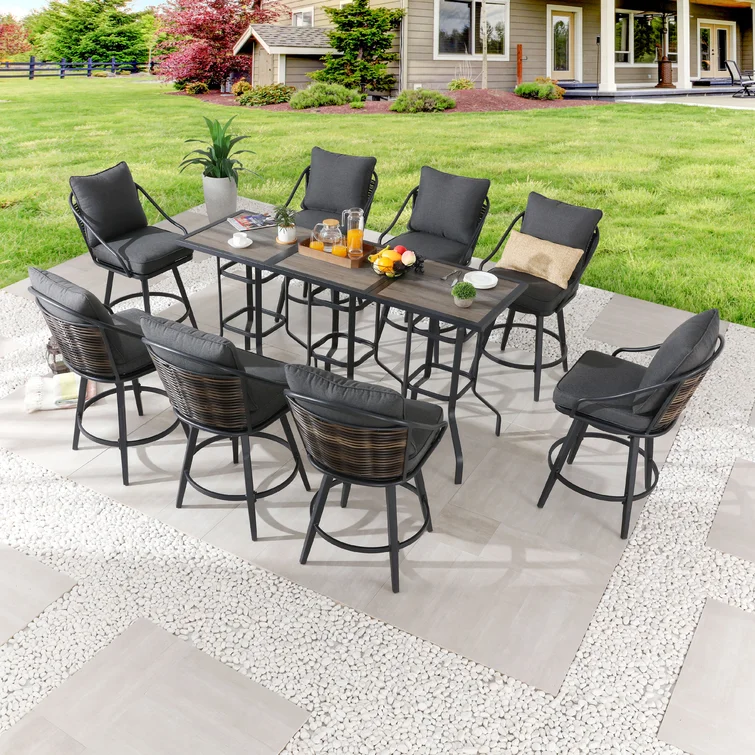Abrish 8 - Person Square Outdoor Dining Set with Cushions