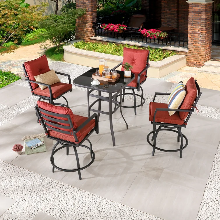Adolfa 4 - Person Square Outdoor Dining Set