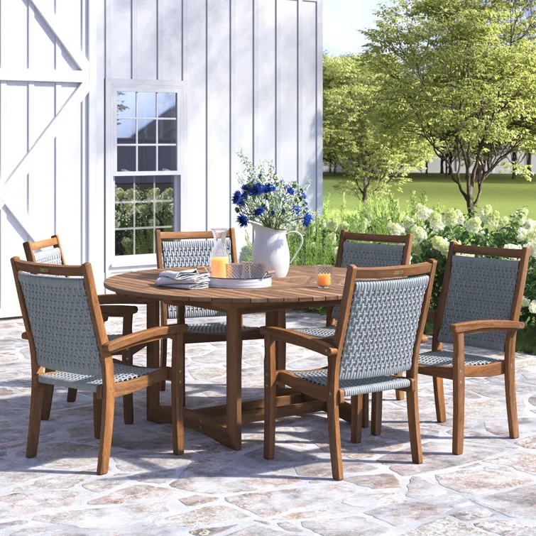 Fleur 6 - Person Round Outdoor Dining Set