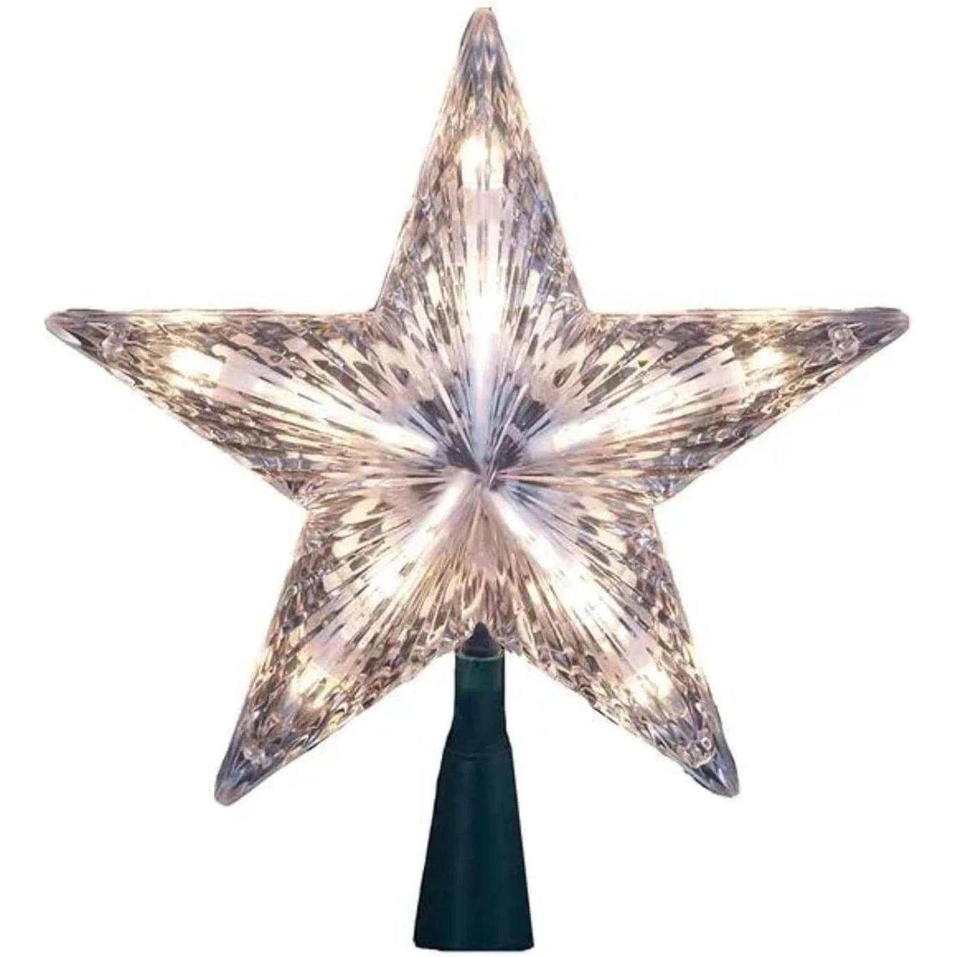 5 Point Clear Star Light Up Tree Topper