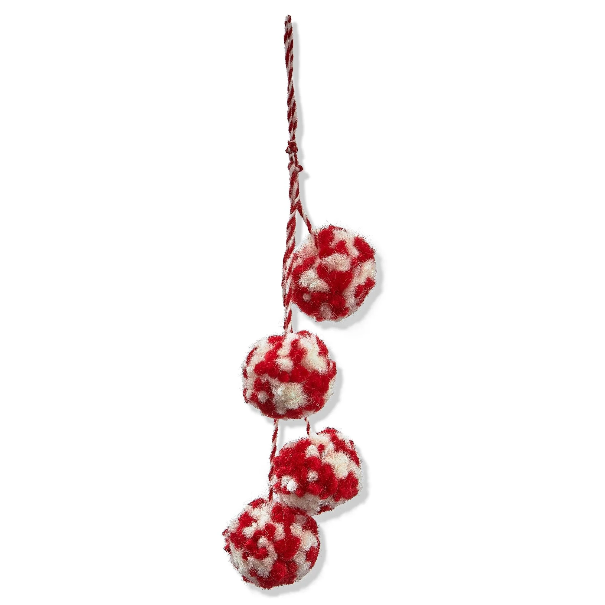 Artisan Pom Pom Swag Hanging Christmas Ornament XMAS Festive Winter Holidays Artificial Real Pine Tree Home Décor Decoration