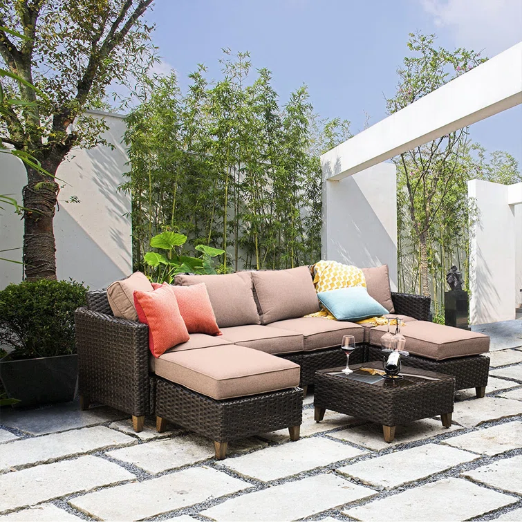 Melbourne 6 - Person Outdoor Seating Group with Cushions