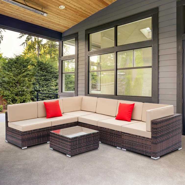 Aldebaran 6 - Person Outdoor Seating Group with Cushions