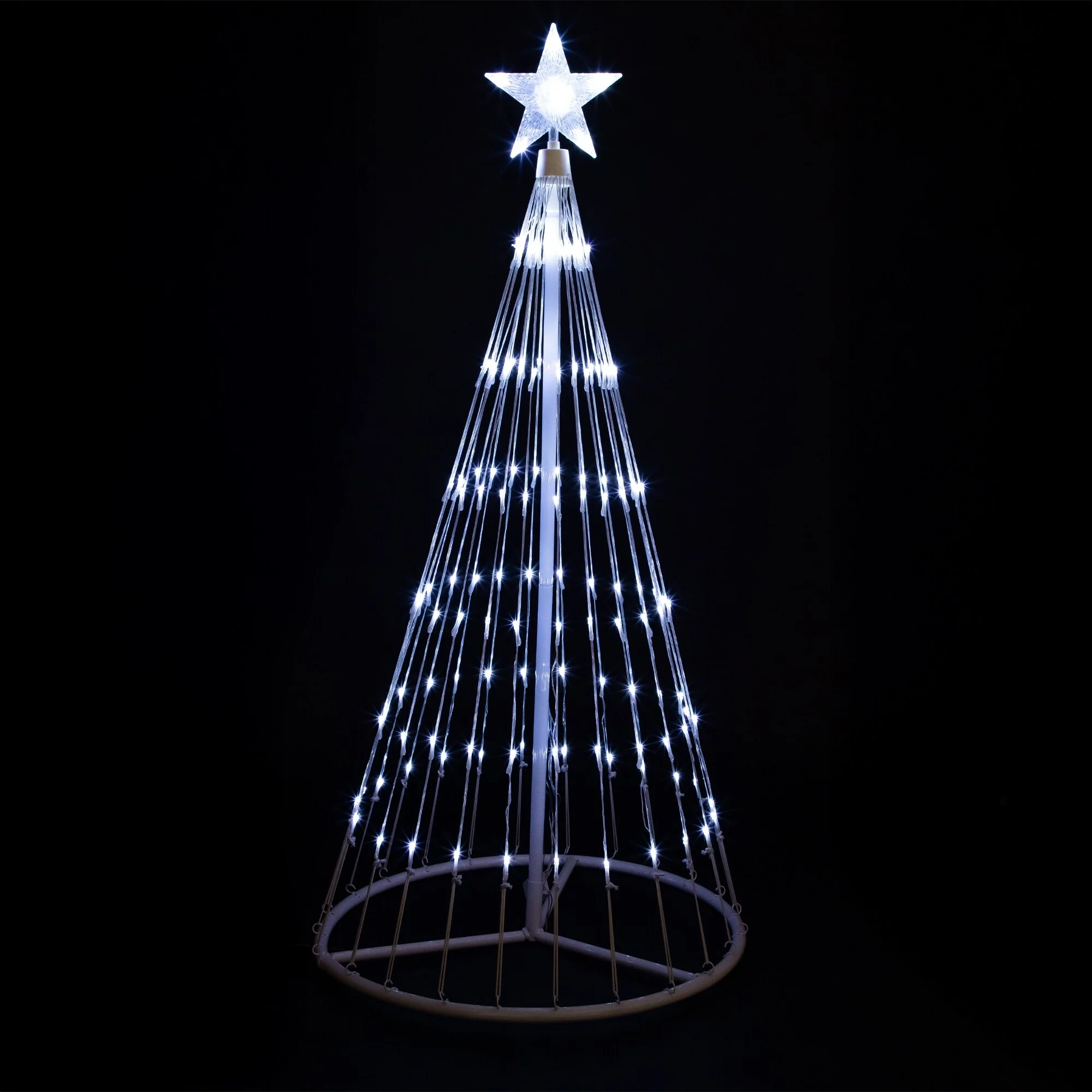 LED Lighted Show Cone Outdoor Christmas Tree - 4' - Pure White