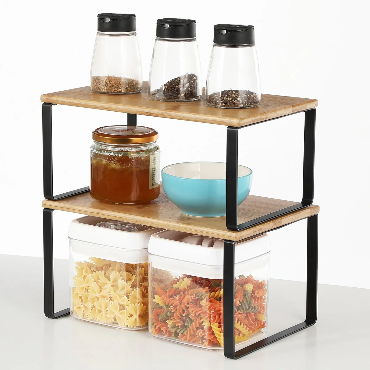 SONGMICS Kitchen Cabinet Shelf 2 Set Cabinet Counter Organizers