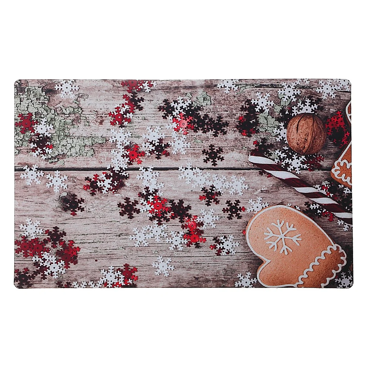 Christmas Printed Rubber Mat Snowflake Gingerbread