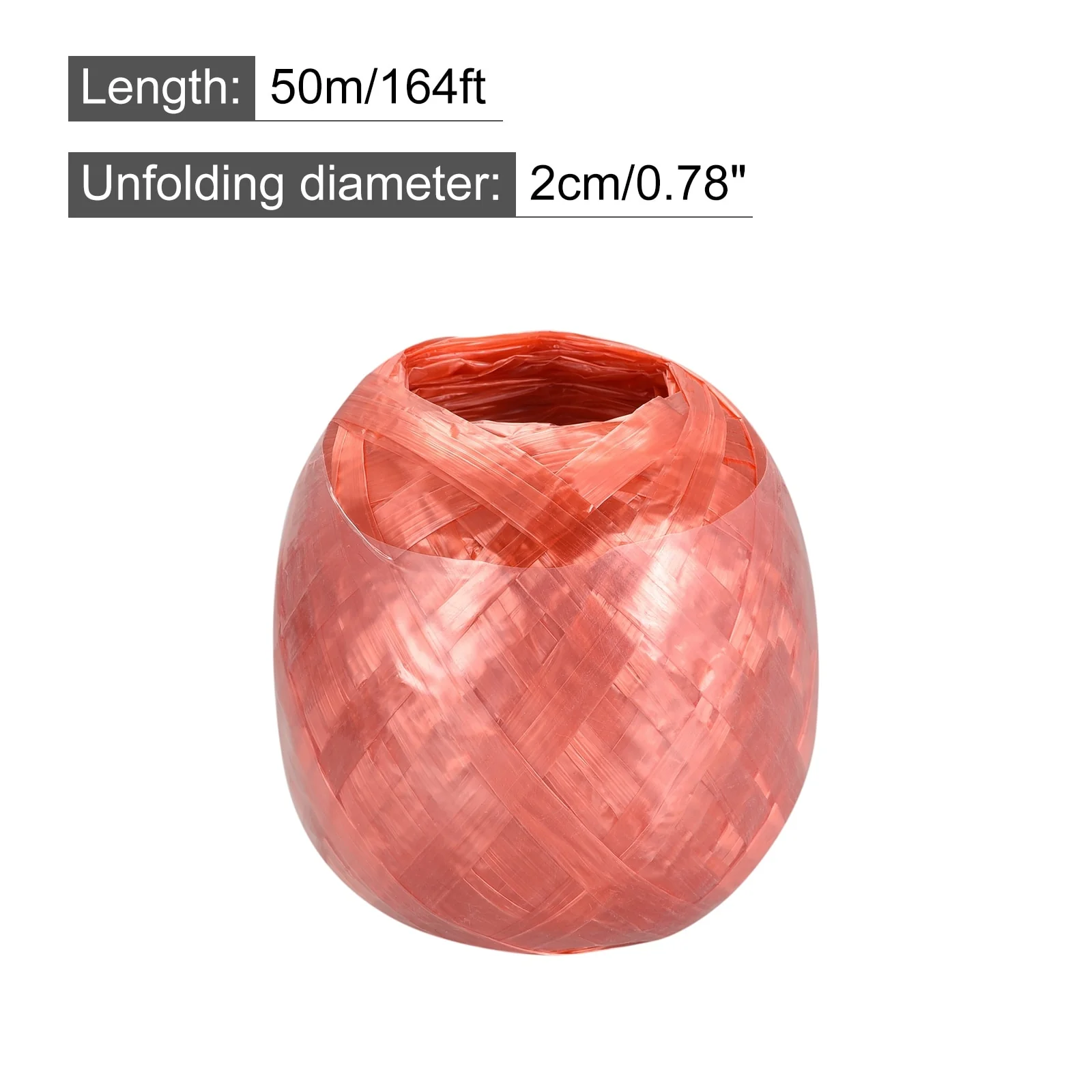 Polyester Nylon Plastic Rope Twine Bundled for Packing ,50m Red,White 2Pcs