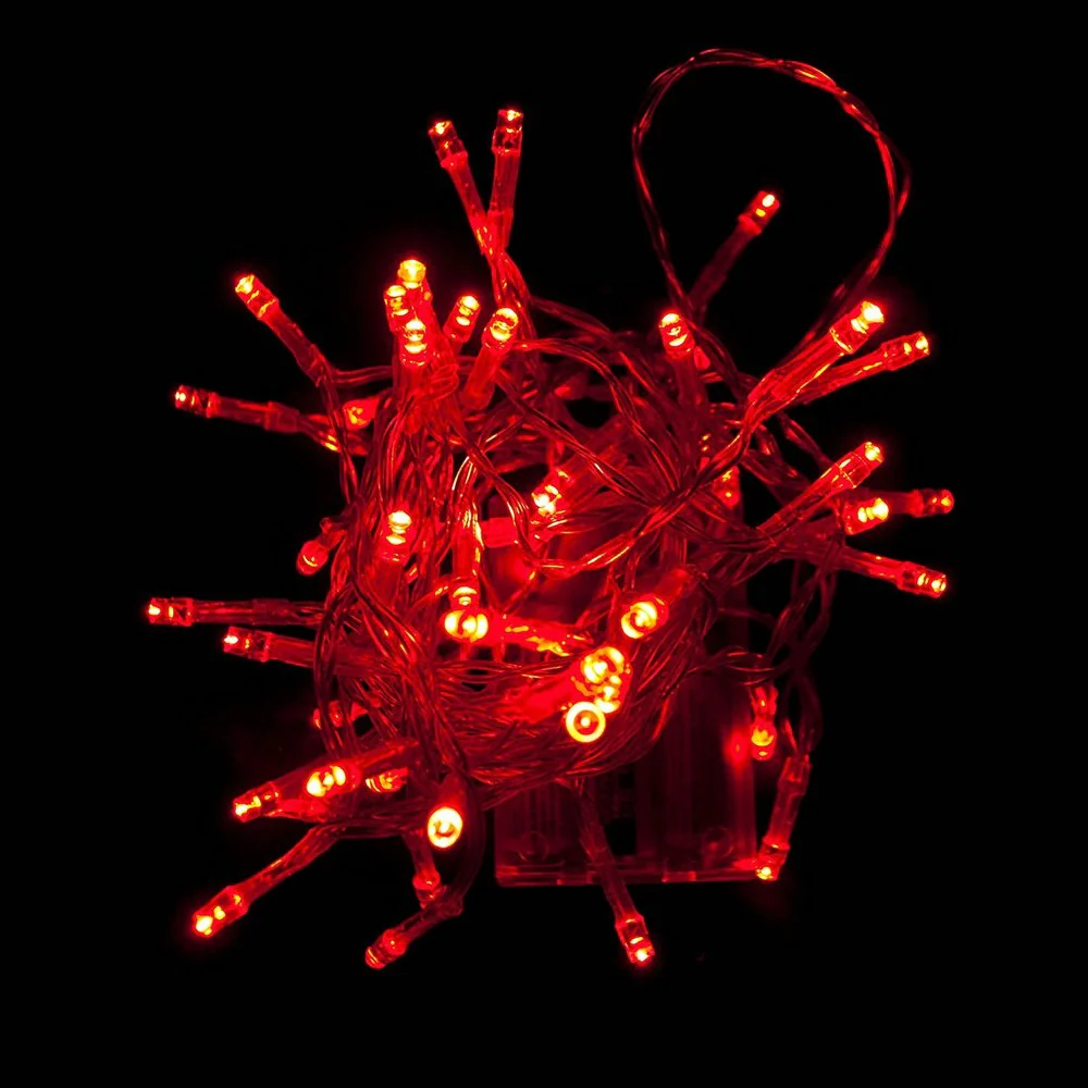 ALEKO 40 LED Battery Operated 13' Christmas Holiday Red Lights