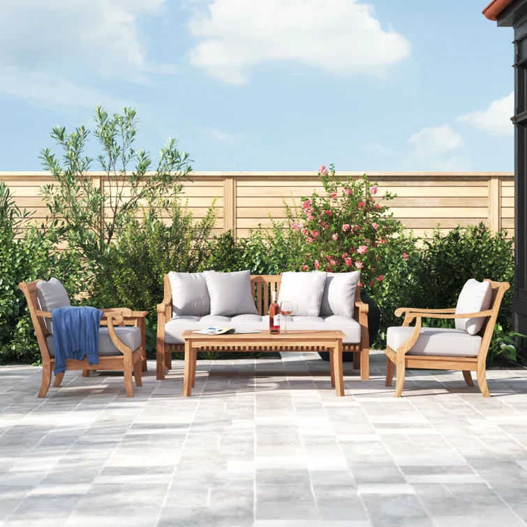 Jo 5 - Person Teak Outdoor Seating Group with Cushions