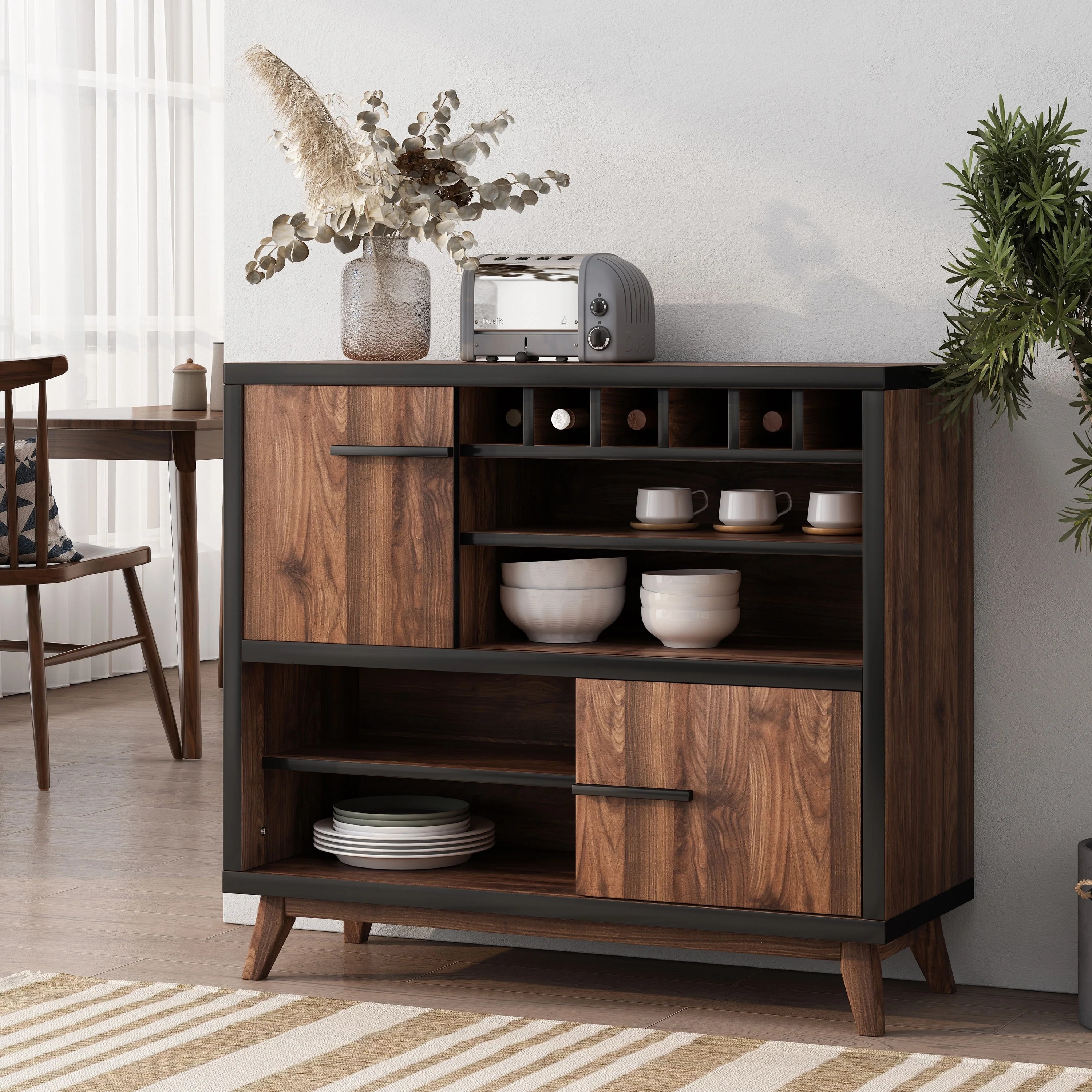 Hurlbut Wooden 6 Bottle Wine Cabinet by Christopher Knight Home