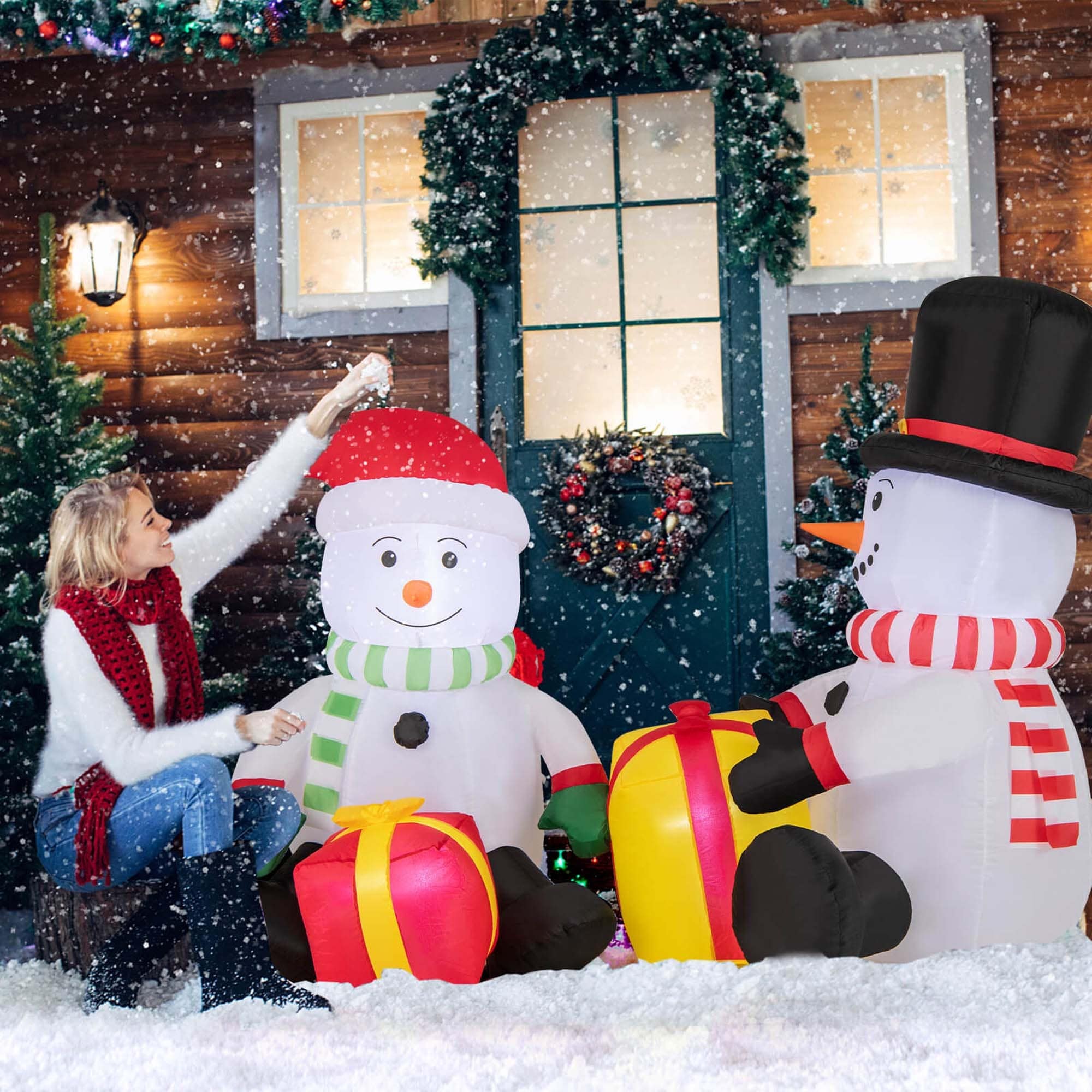 Costway 5FT Christmas Inflatables with Gift Boxes 4 Bright LED Lights - See Details