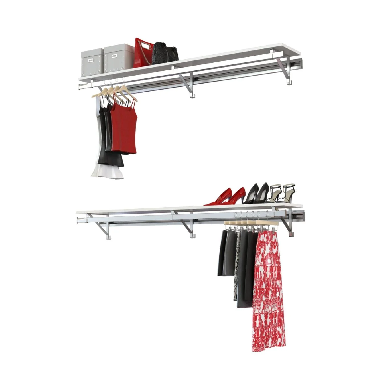 arrange a SPACE RCMBX Double Shelf-Hang Closet System