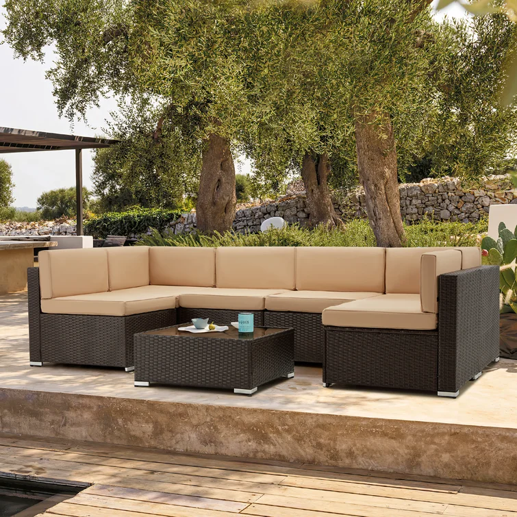 Saval 6 - Person Outdoor Seating Group with Cushions