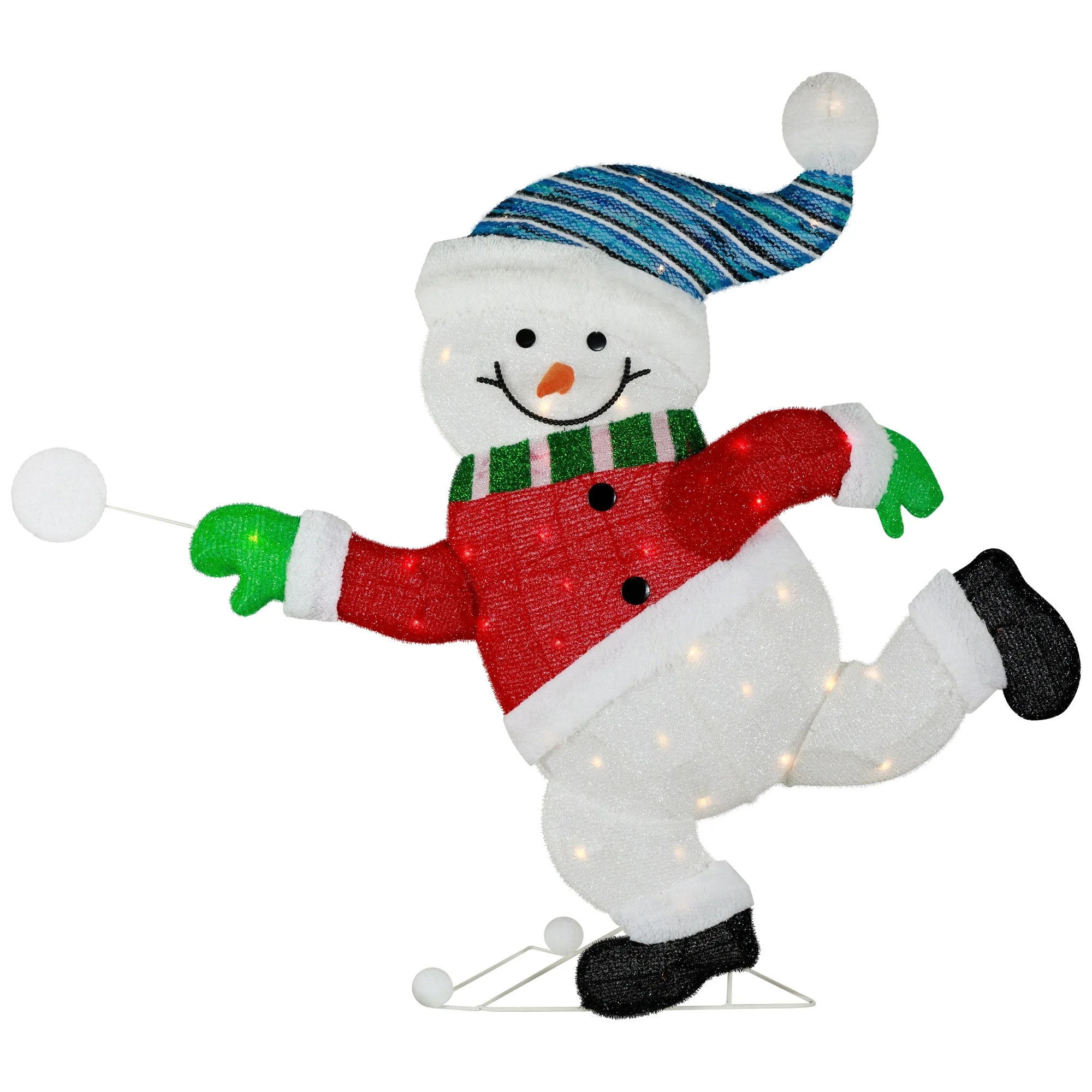 Lighted Snowman with Snowball Outdoor Christmas Decoration - 36.25