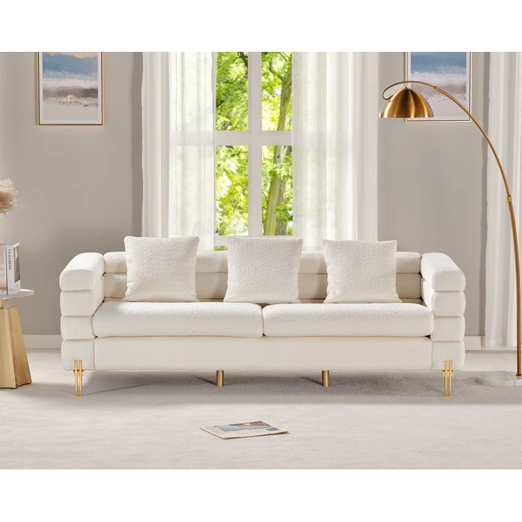 Eatonton Bouclé Sofa Couch 3 Seater Sofa for Living Room Oversized Sofa