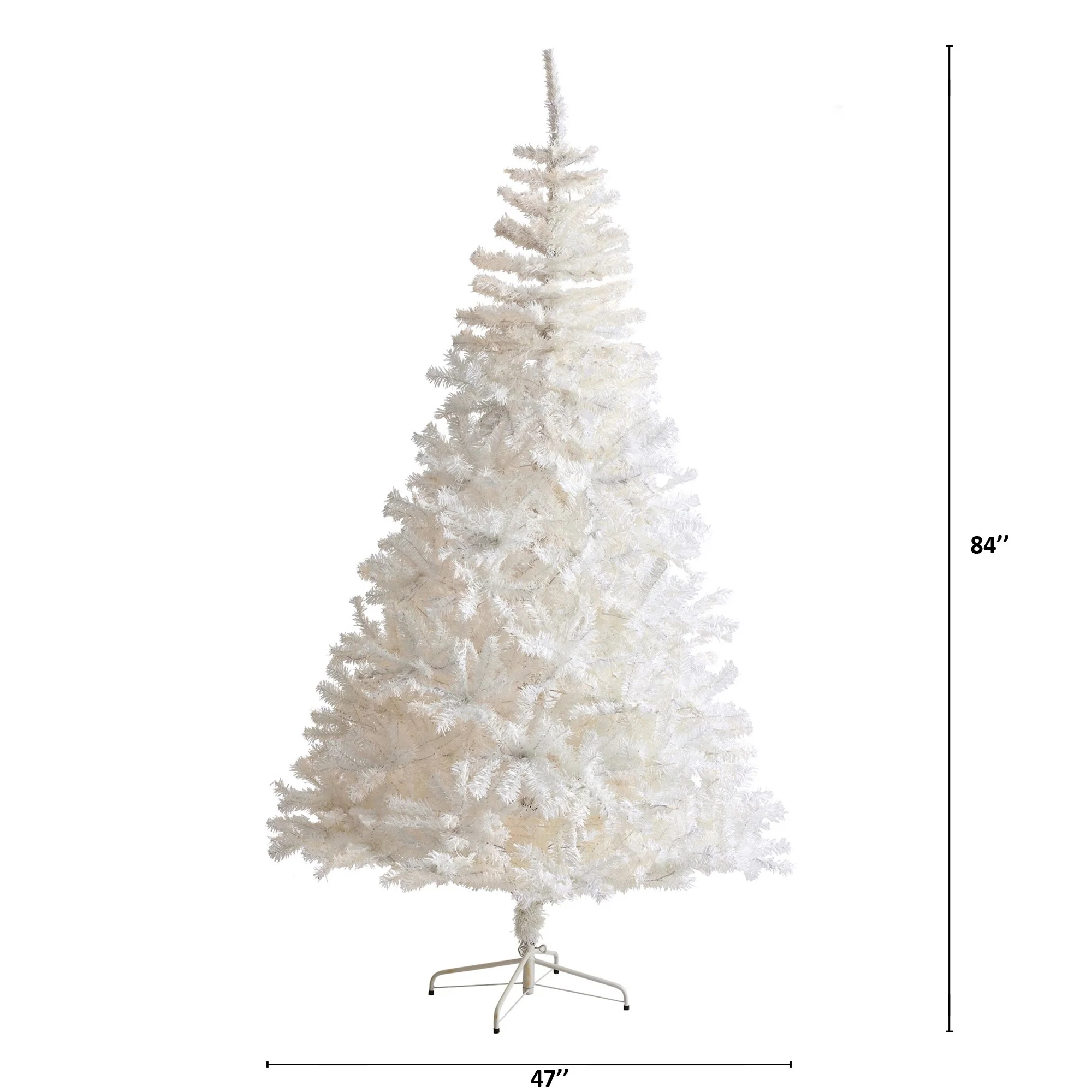 7' Snow White Artificial Christmas Tree, Unlit - 7 Foot