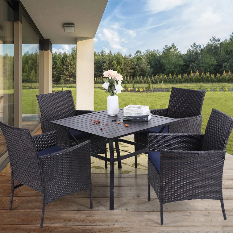 Alyah 4 - Person Square Outdoor Dining Set with Cushions