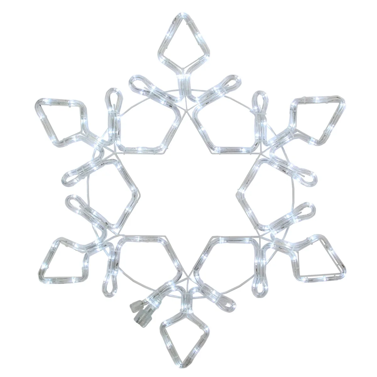 LED Rope Light Snowflake Commercial Christmas Decoration - White - 3'