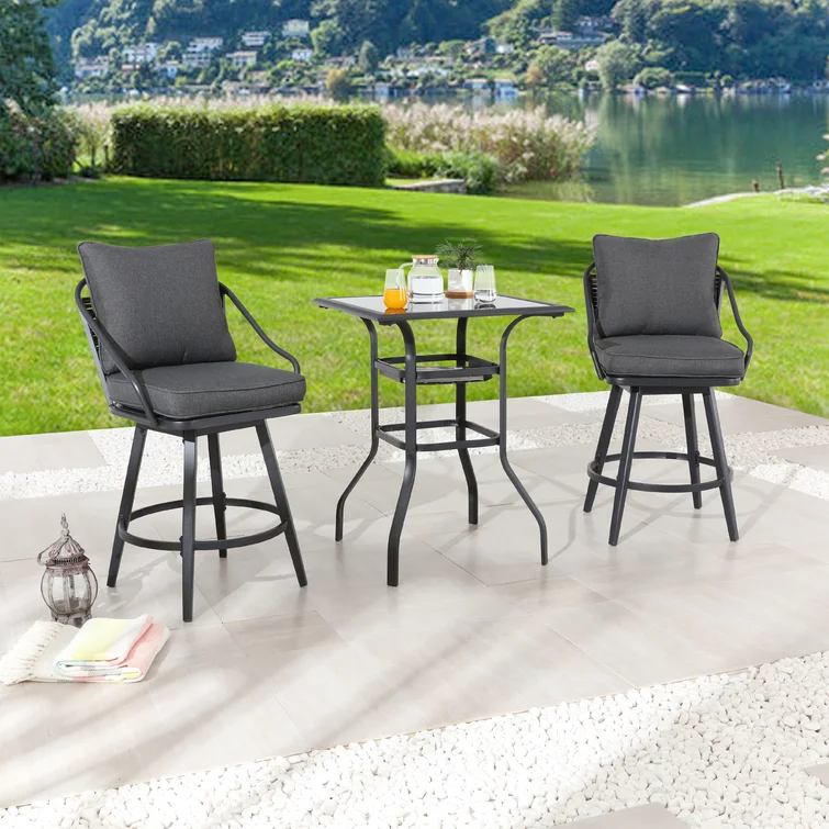 Frederiksen 2 - Person Square Outdoor Dining Set with Cushions