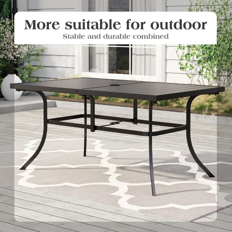 Aivo 6 - Person Rectangular Outdoor Dining Set with Cushions
