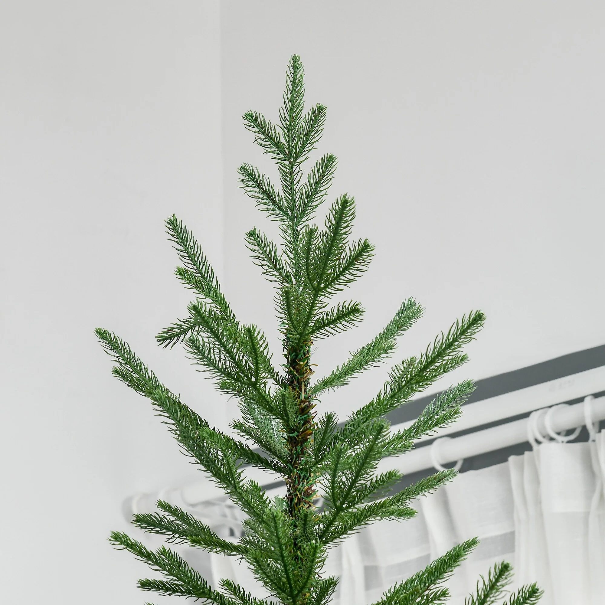 Tall 9ft Artificial Pine Christmas Tree, Flame-Retardant with 1939 Tips, Hinged Branches & Metal Stand