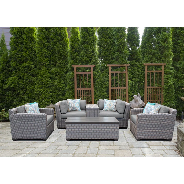 Florence 6 Piece Lounge Seating Group Set with Cushion