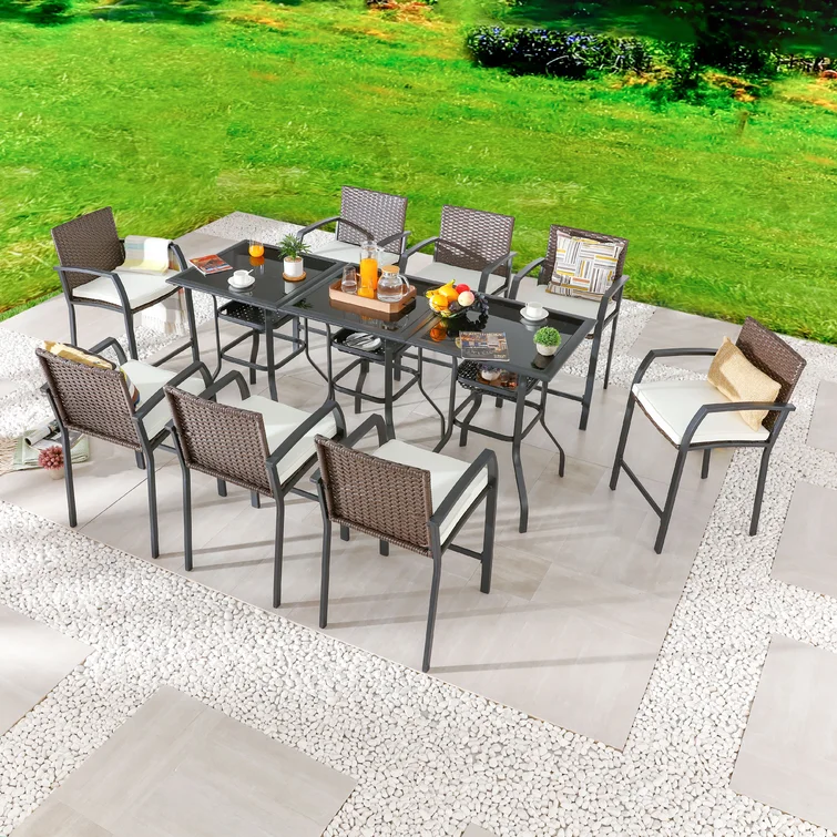 Abrienne 8 - Person Square Outdoor Dining Set with Cushions