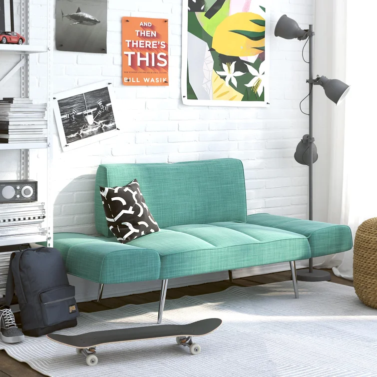 Leyla Twin 60'' Upholstered Tight Back Convertible Sofa