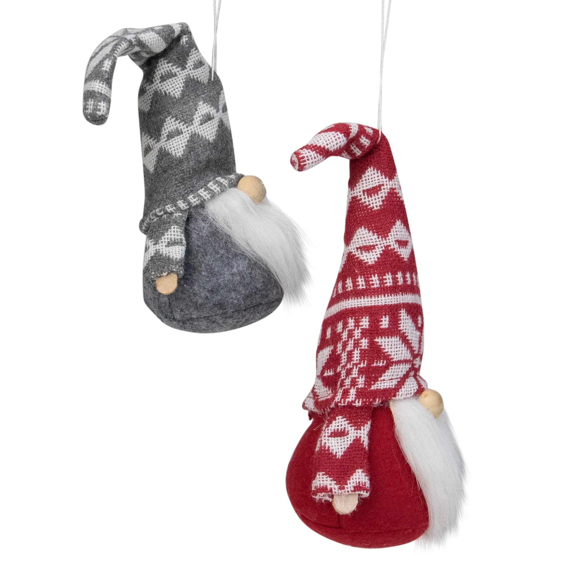 Gnomes with Nordic Hats Christmas Ornaments - 7