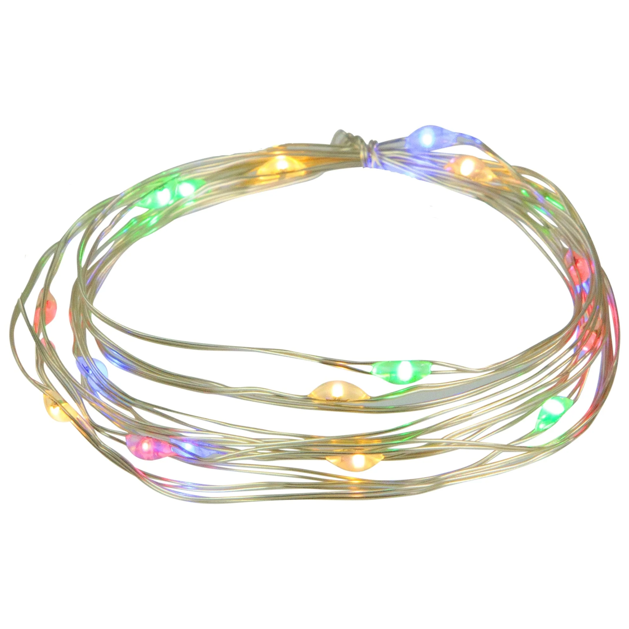 20 B/O Multi-color LED Micro Fairy Lights - 6ft, Copper Wire