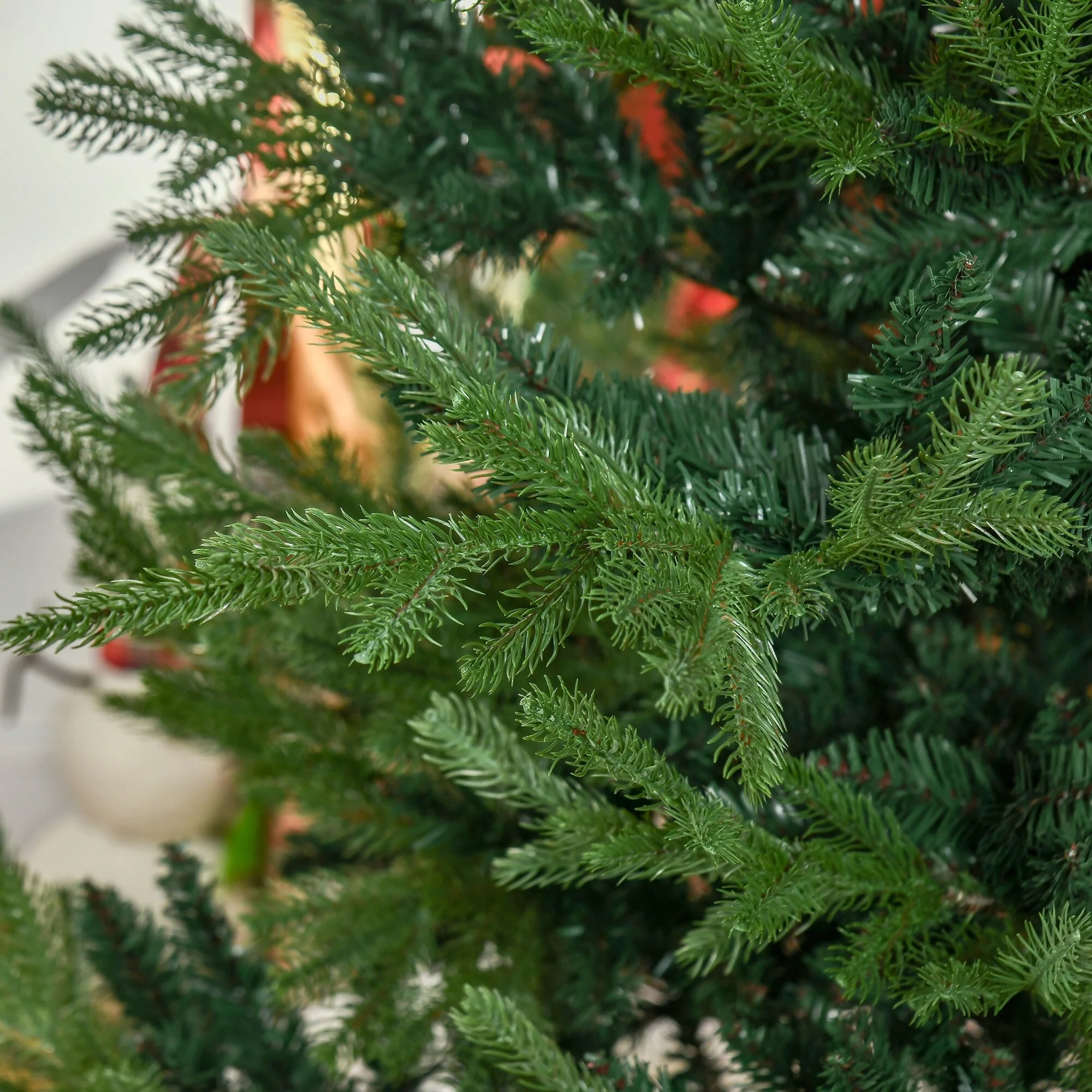 7.5ft Artificial Xmas Tree with 1218 Tips, Auto Open Design, Flame-Retardant, and Steel Base
