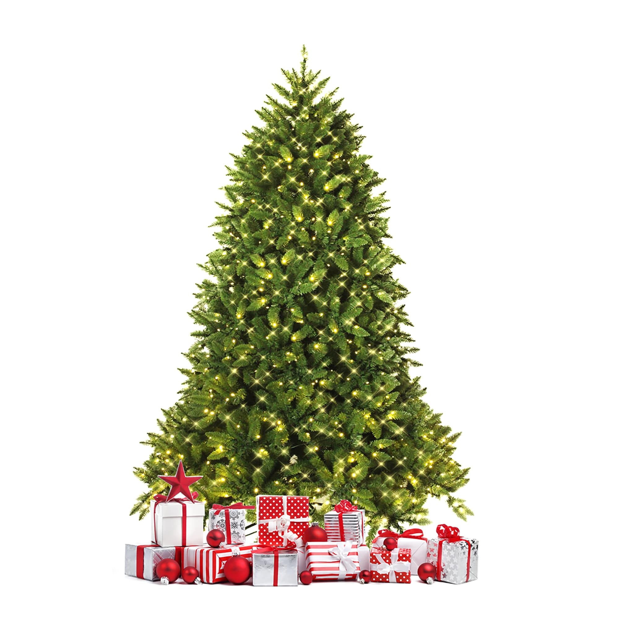 Pre-Lit Christmas Tree Premium Hinged Artificial Fir Tree