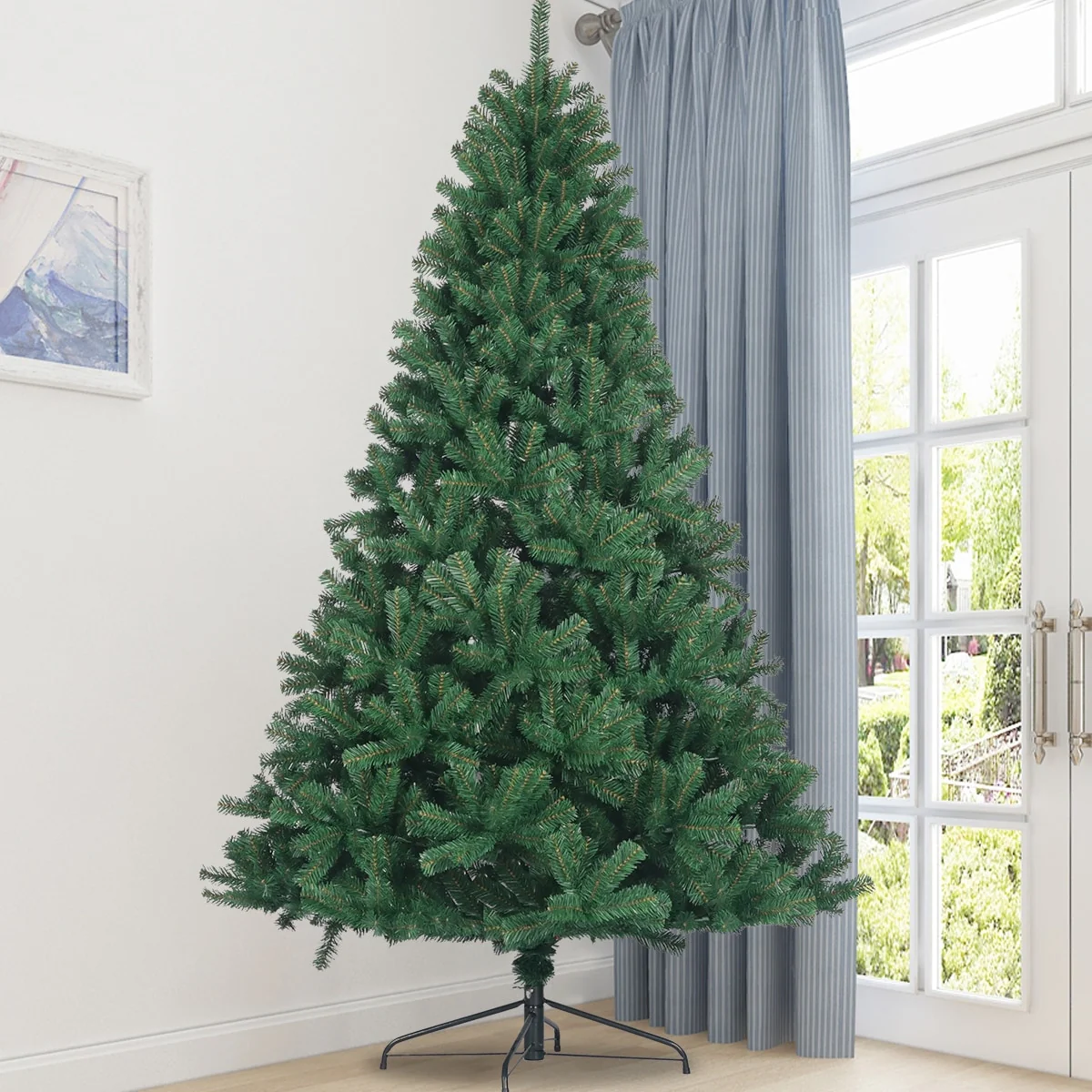 Realistic 7.5ft Spruce Christmas Tree with 1400 Branch Tips, Perfect for Home Holiday Celebrations