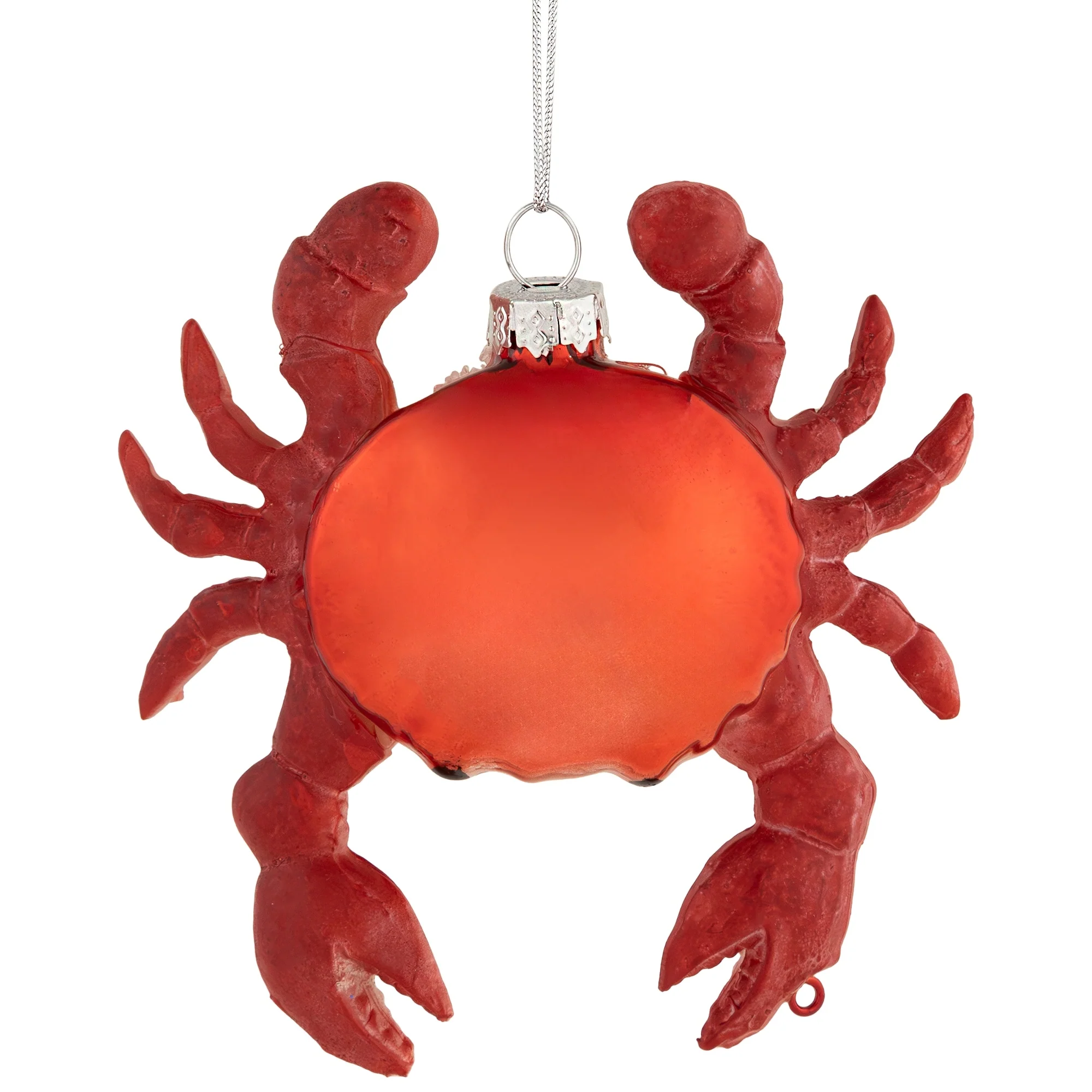 Shelled Crab Glass Christmas Ornament - 4