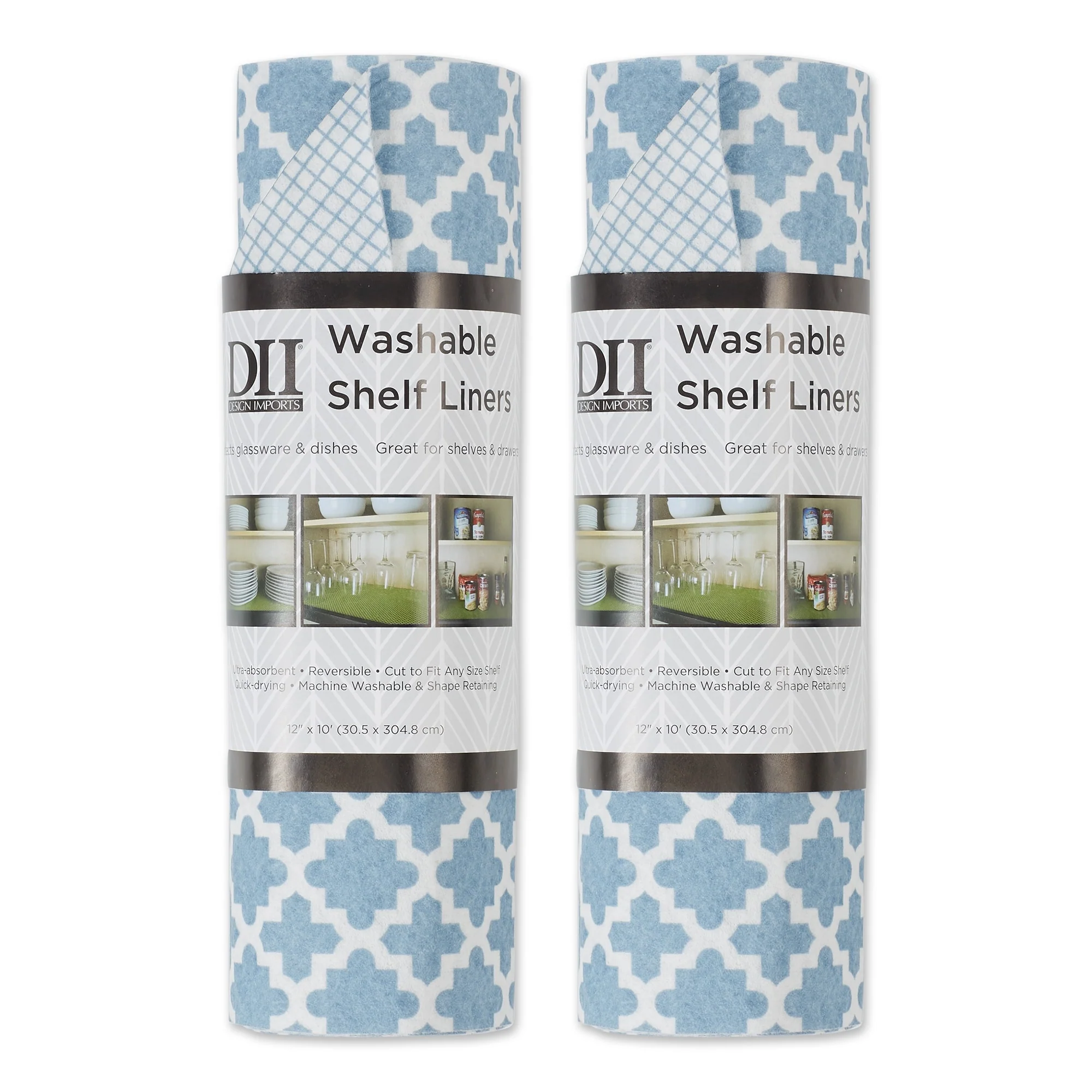 DII Grey Lattice Shelf Liner (Set of 2)